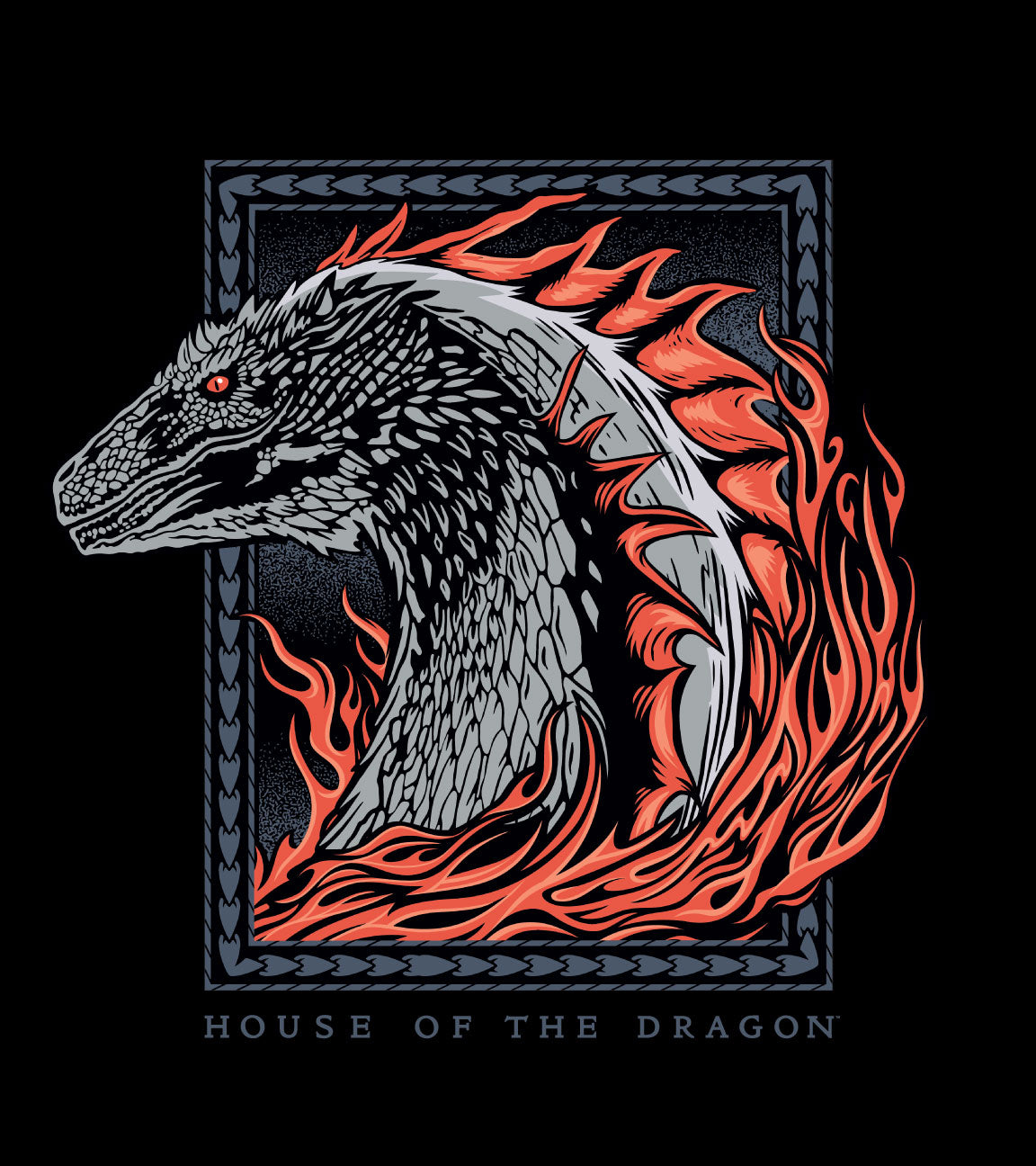 House Of The Dragon Dragon Portrait Art Women's Black Boyfriend Crop T-shirt