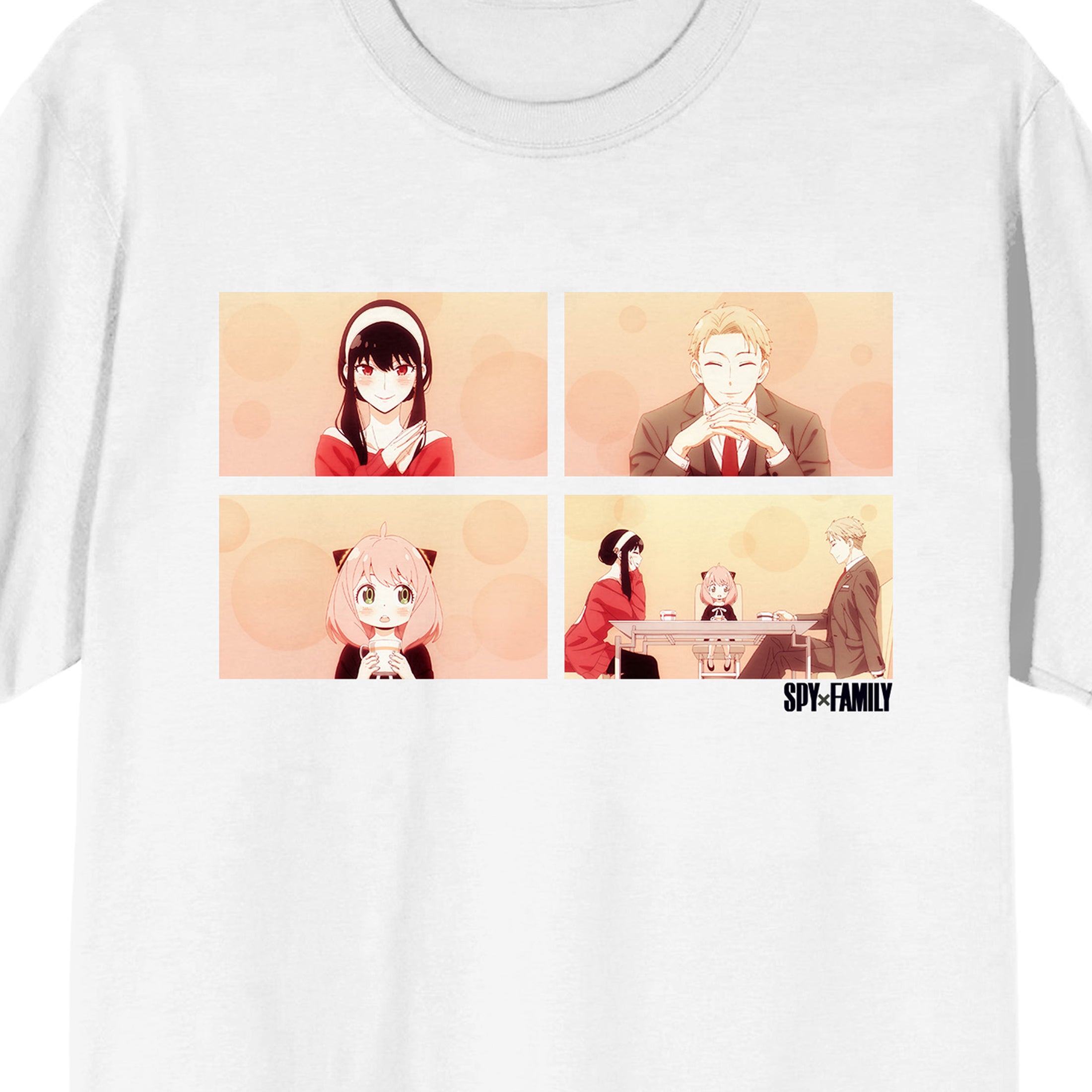 Spy x Family Forger Family Pictures Women's White Short Sleeve Crew Neck Tee