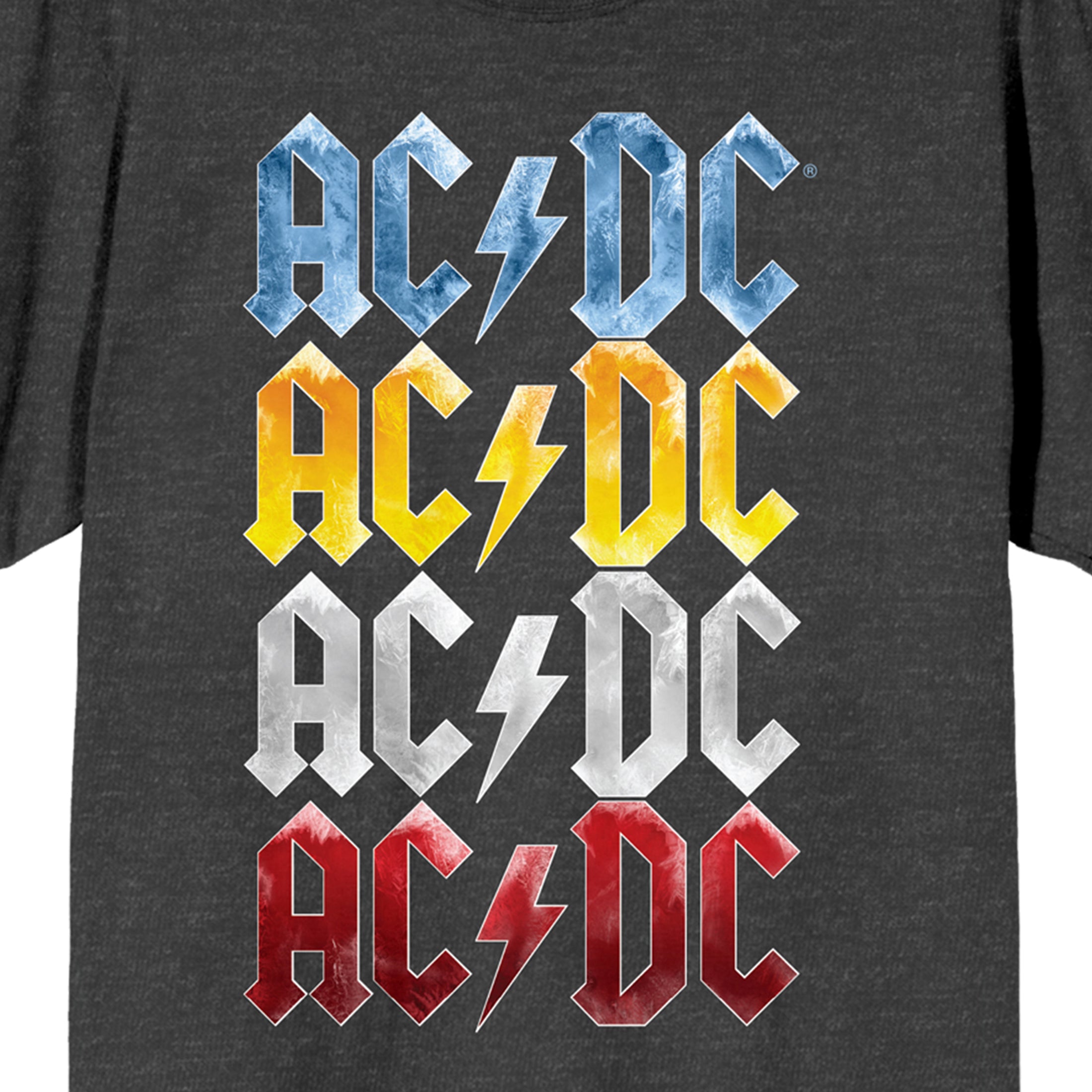 ACDC Color Repeat Logo Crew Neck Short Sleeve Charcoal Heather Women's T-shirt