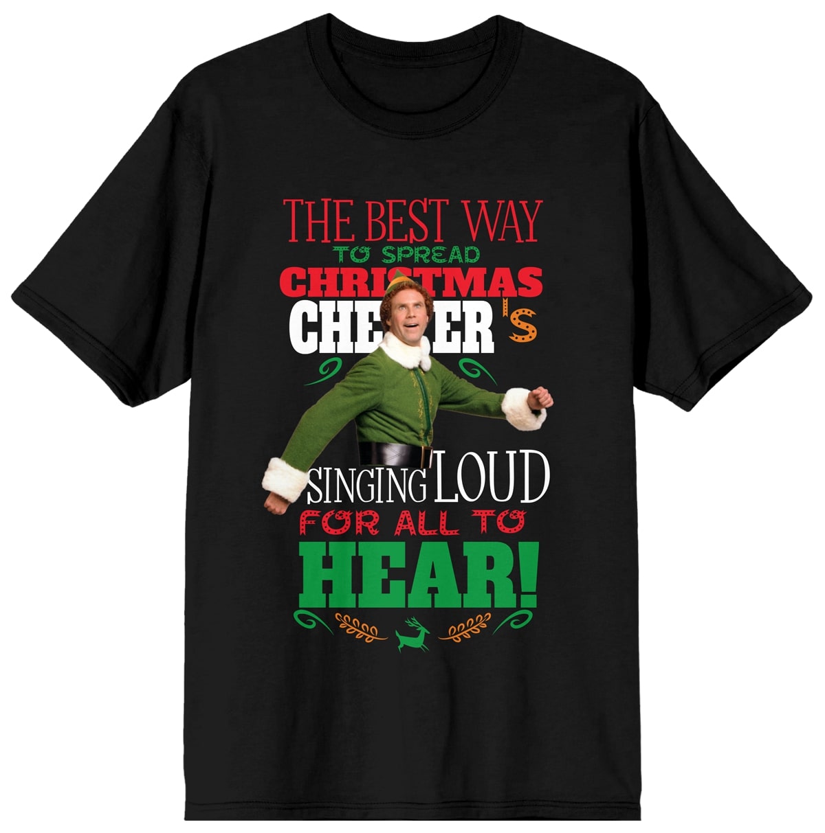 Elf Christmas Cheer Women's Black T-shirt