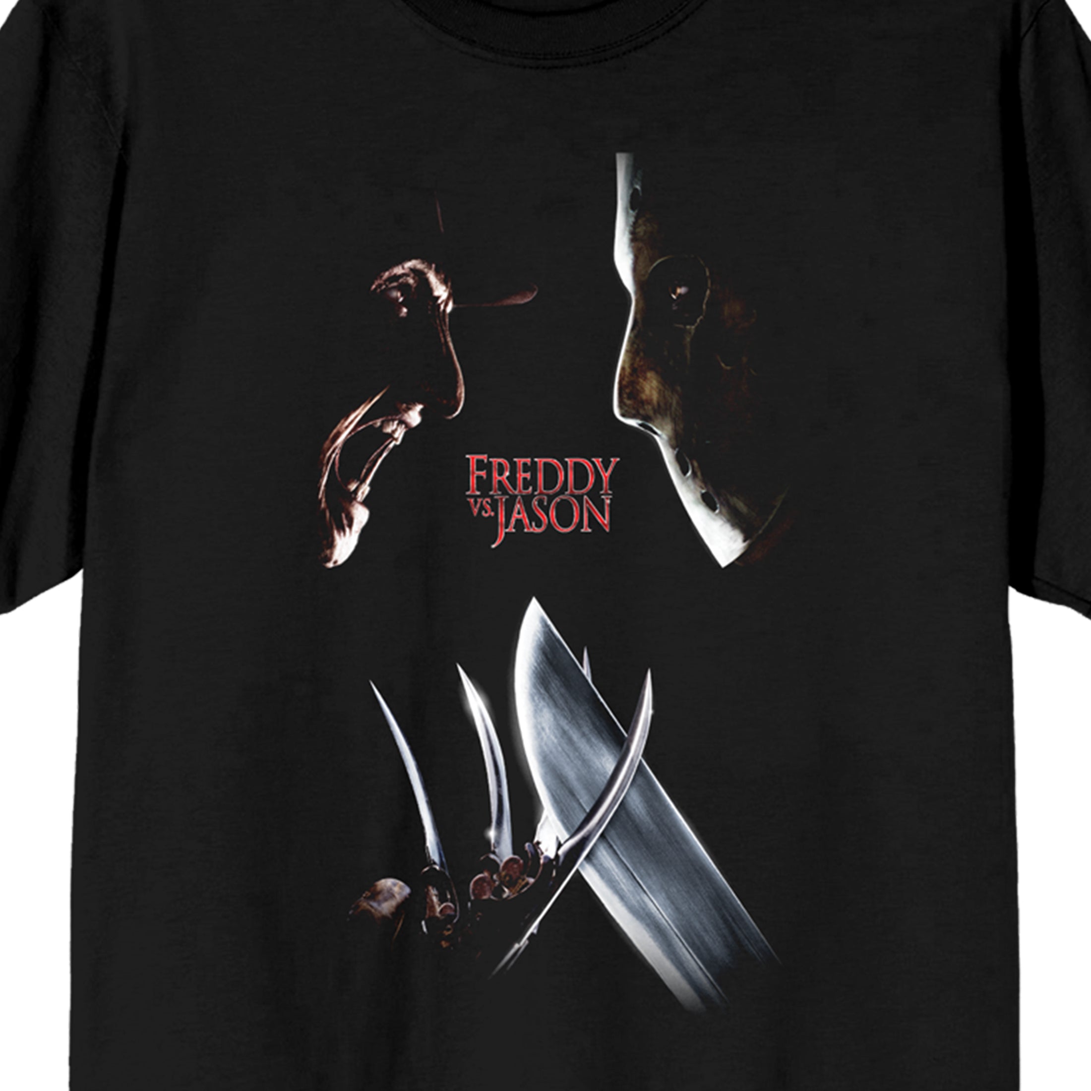 Freddy Vs. Jason Classic Poster Art Crew Neck Short Sleeve Women's Black T-shirt