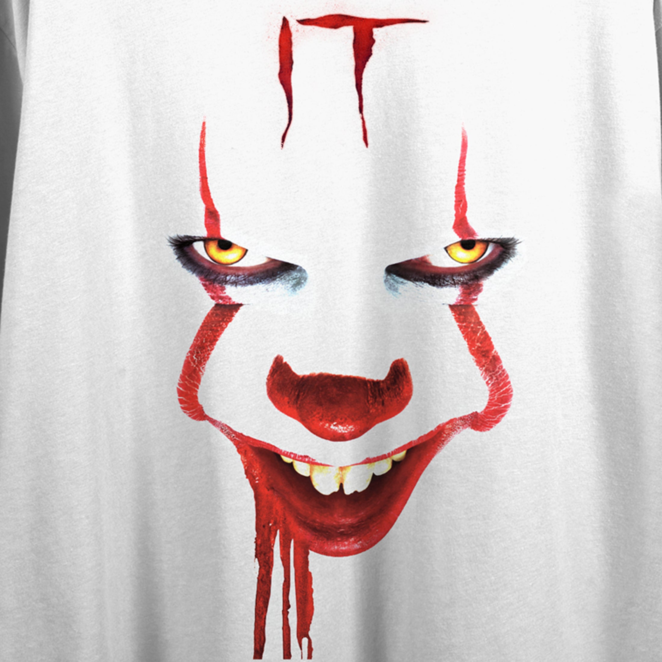 It Chapter 2 Pennywise Face Poster Art Crew Neck Short Sleeve Women's White T-shirt