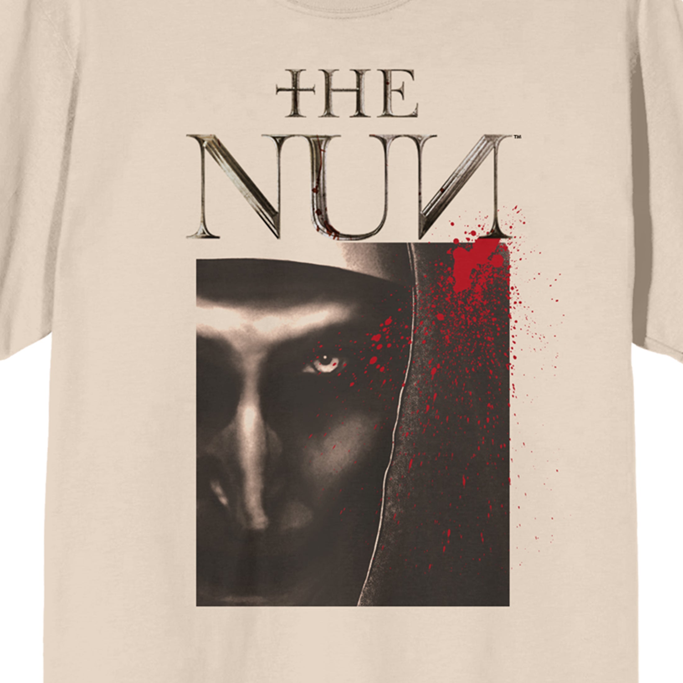The Nun Scary Face Art Crew Neck Short Sleeve Women's Natural T-shirt