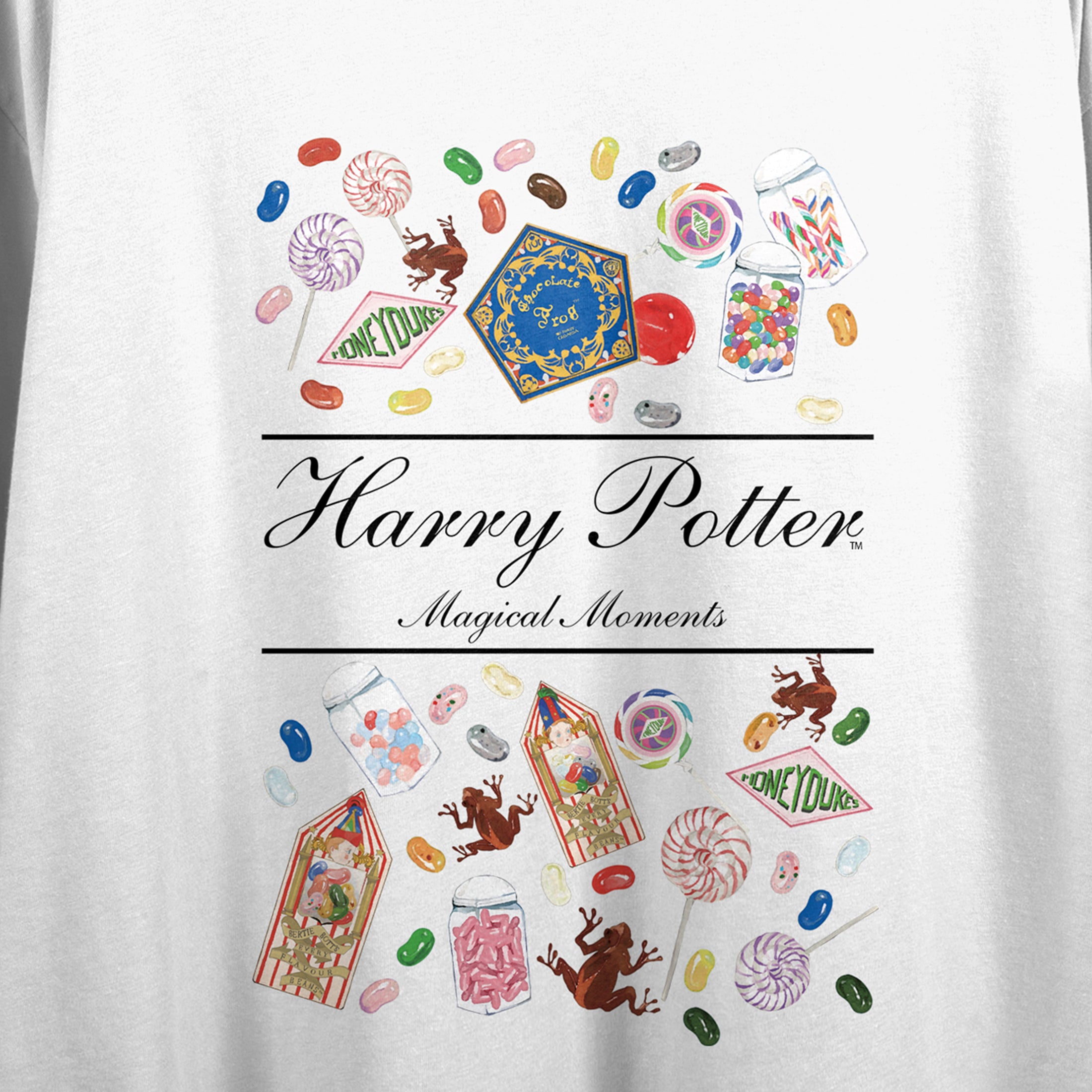 Harry Potter Magical Moments Crew Neck Short Sleeve Women's White Crop T-shirt