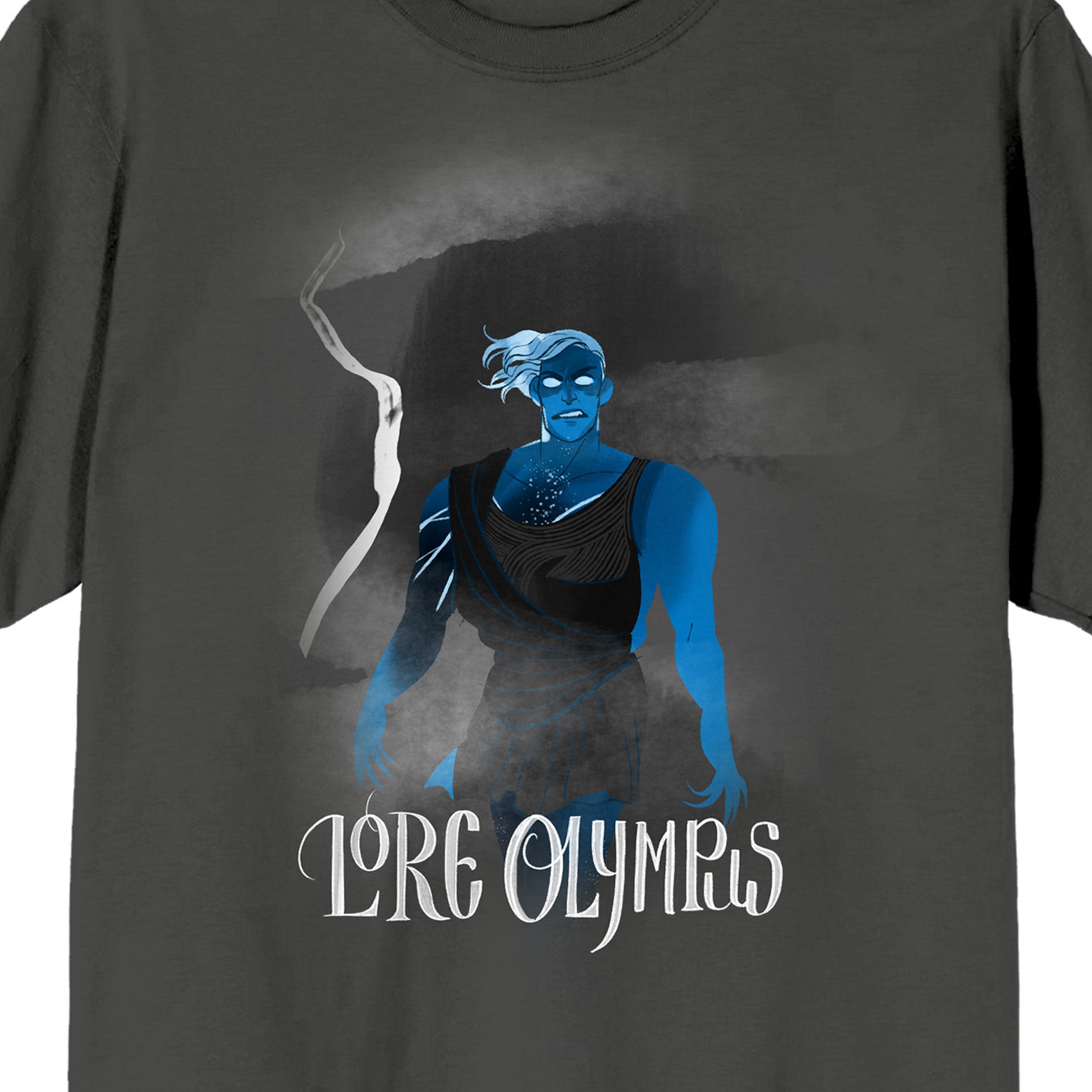 WEBTOON Lore Olympus Hades With Lightning Crew Neck Short Sleeve Charcoal Women's T-shirt