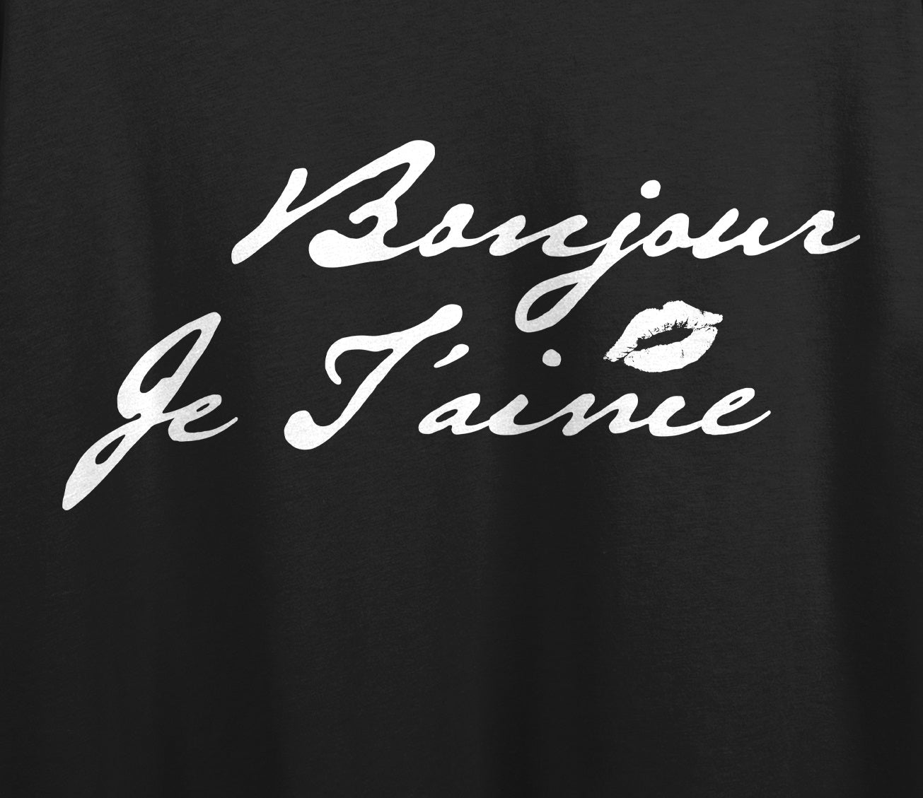 Bonjour Je T'aime Women's Black Graphic Crop Tee