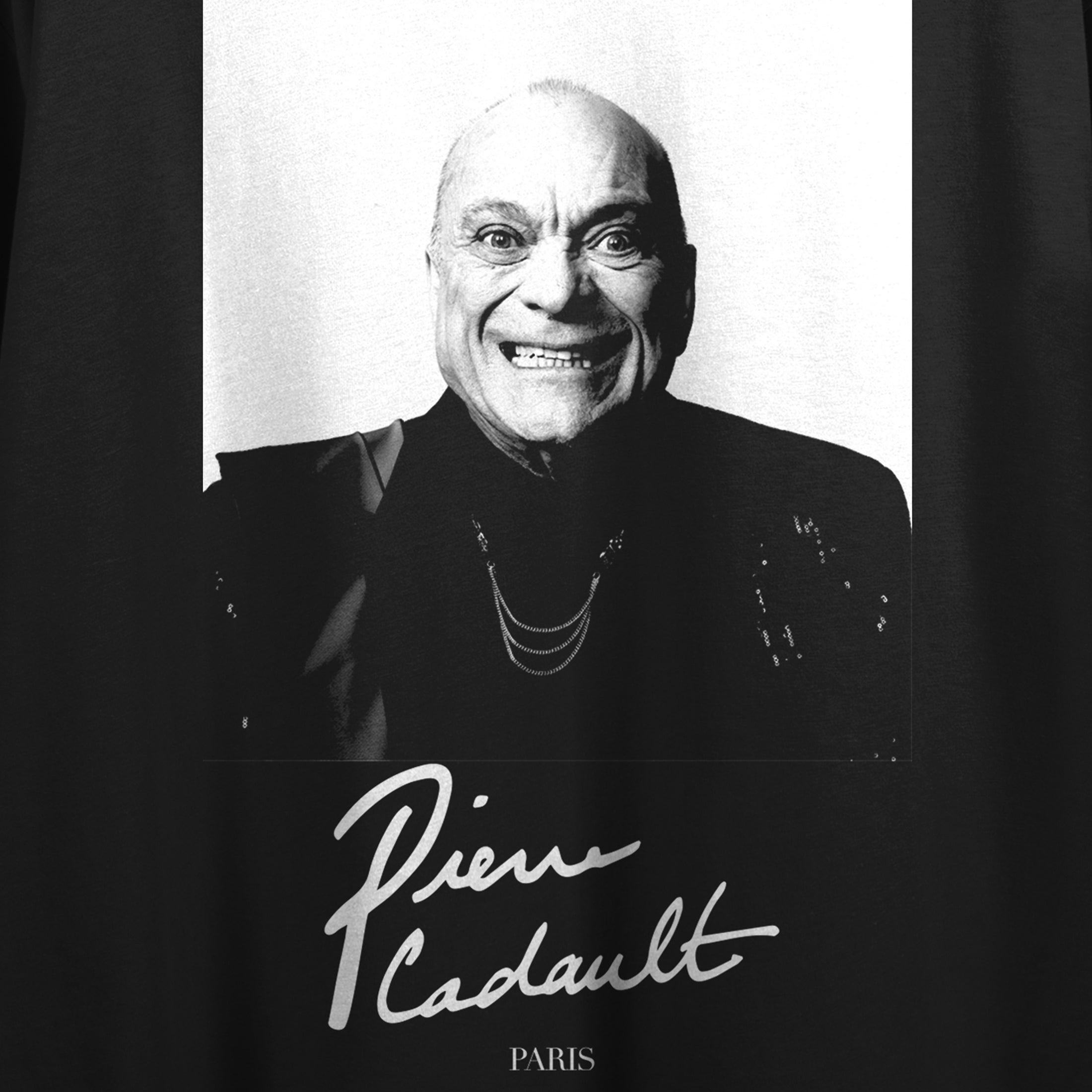 Emily in Paris Pierre Cadeault B&W Women's Black Short Sleeve Crew Neck Crop Tee