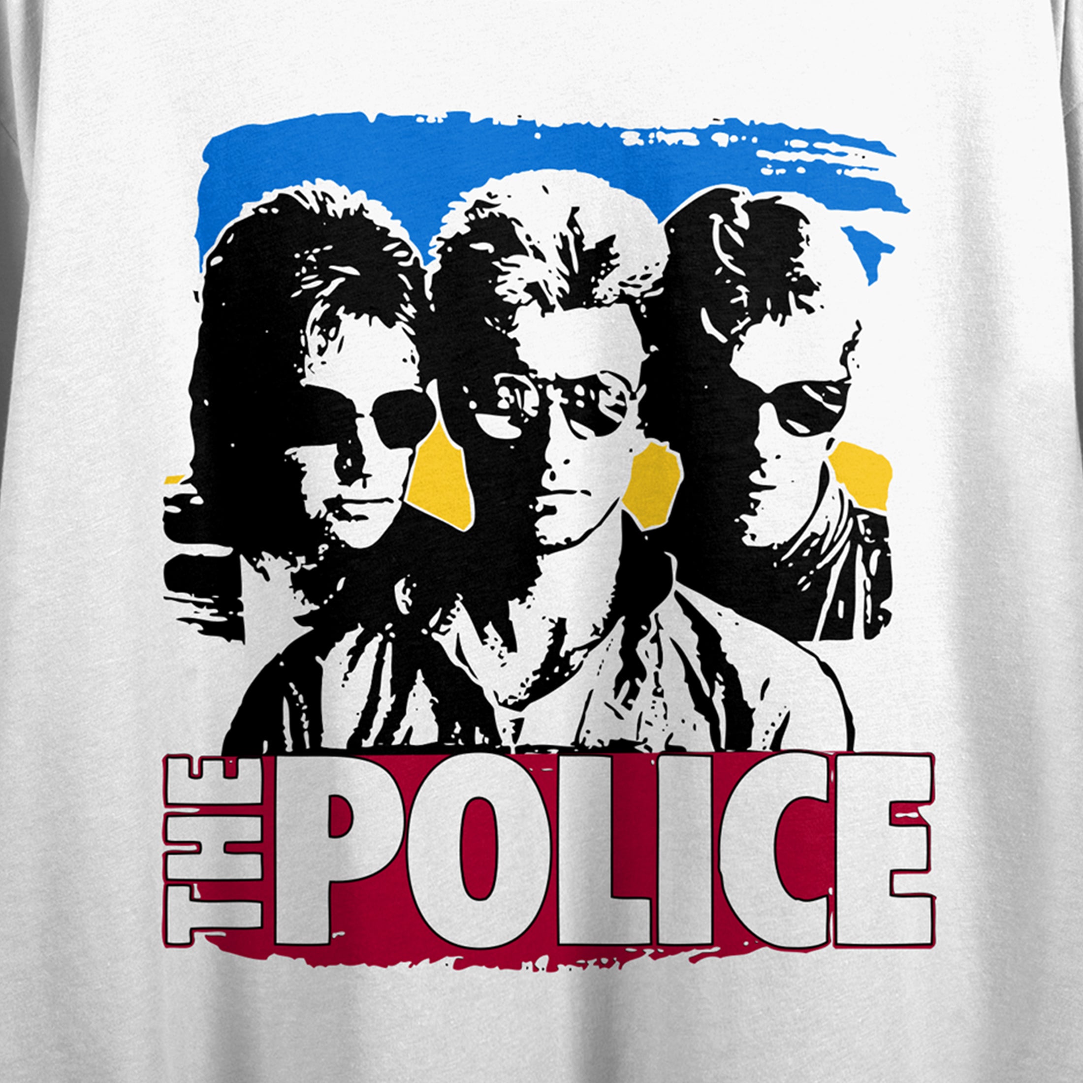 The Police Band In Sunglasses Crew Neck Short Sleeve Women's White Crop Top