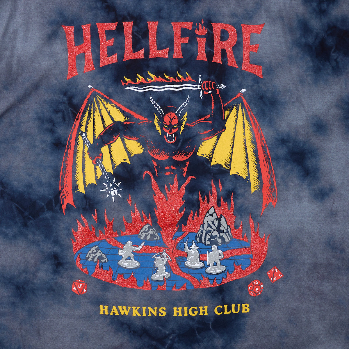 Stranger Things Hellfire Club Men's Black Cloud Wash Short Sleeve Tee