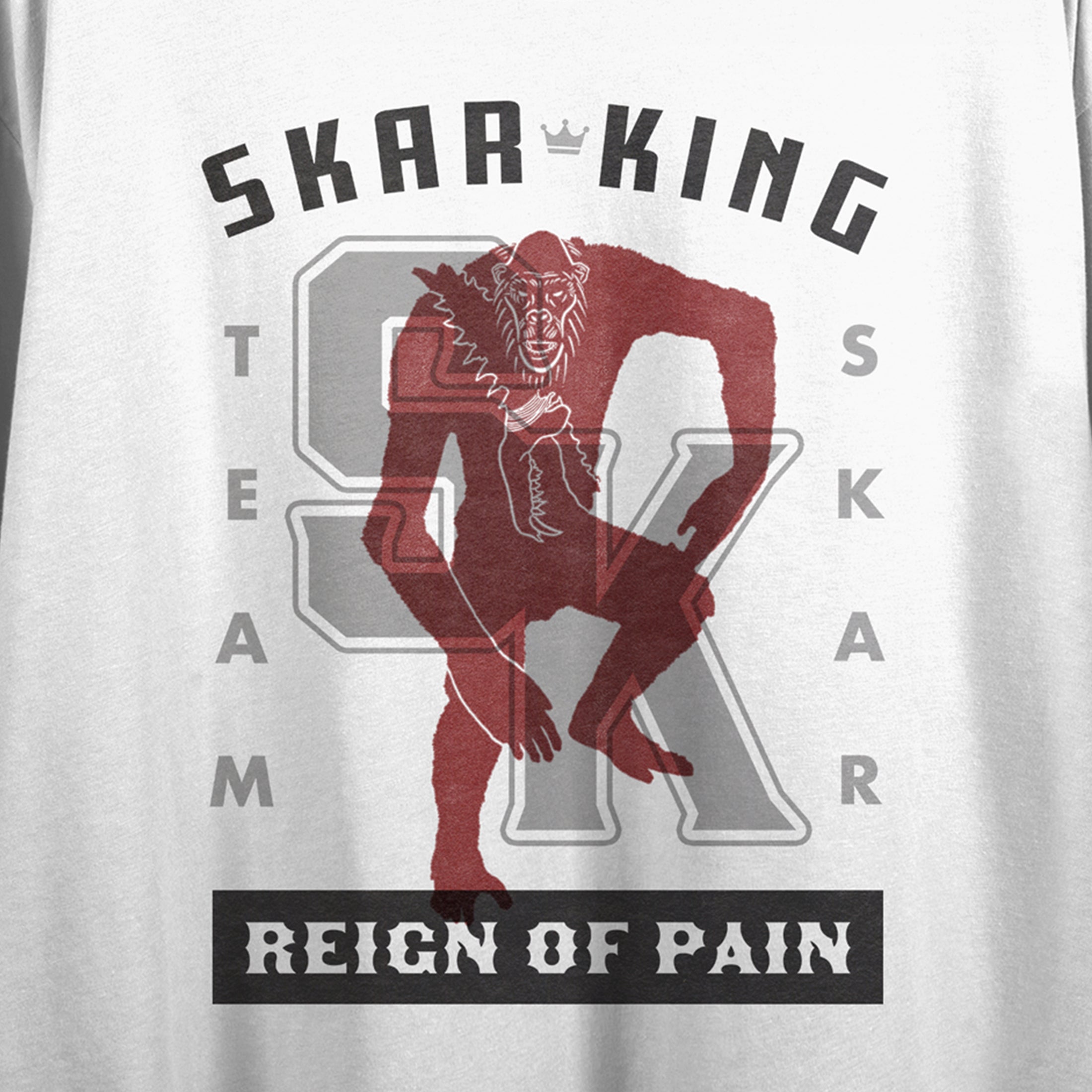 Godzilla Vs. Kong The New Empire Skar-King Reign Of Pain Crew Neck Short Sleeve Women's White Crop Top