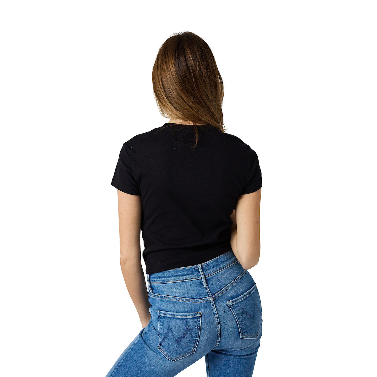 Beetlejuice Here Lies Betelgeuse Women's Black Crew Neck Short Sleeve 18" Baby Tee