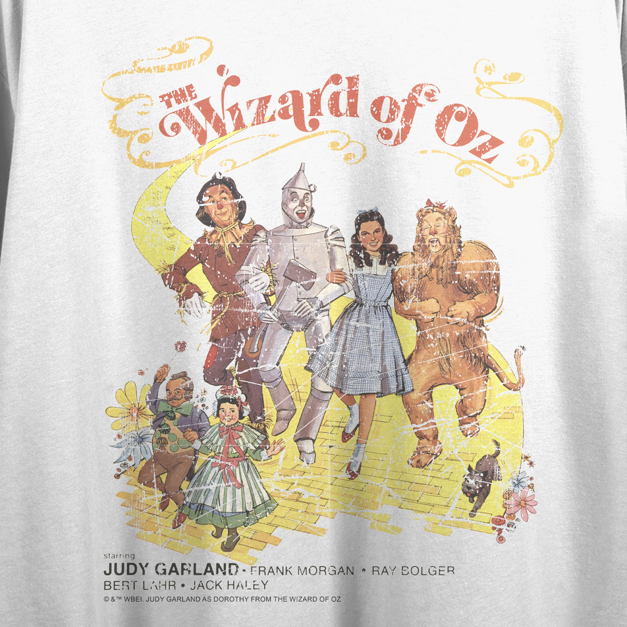 The Wizard of Oz Vintage-Inspired Character Art Women's White Crop Tee
