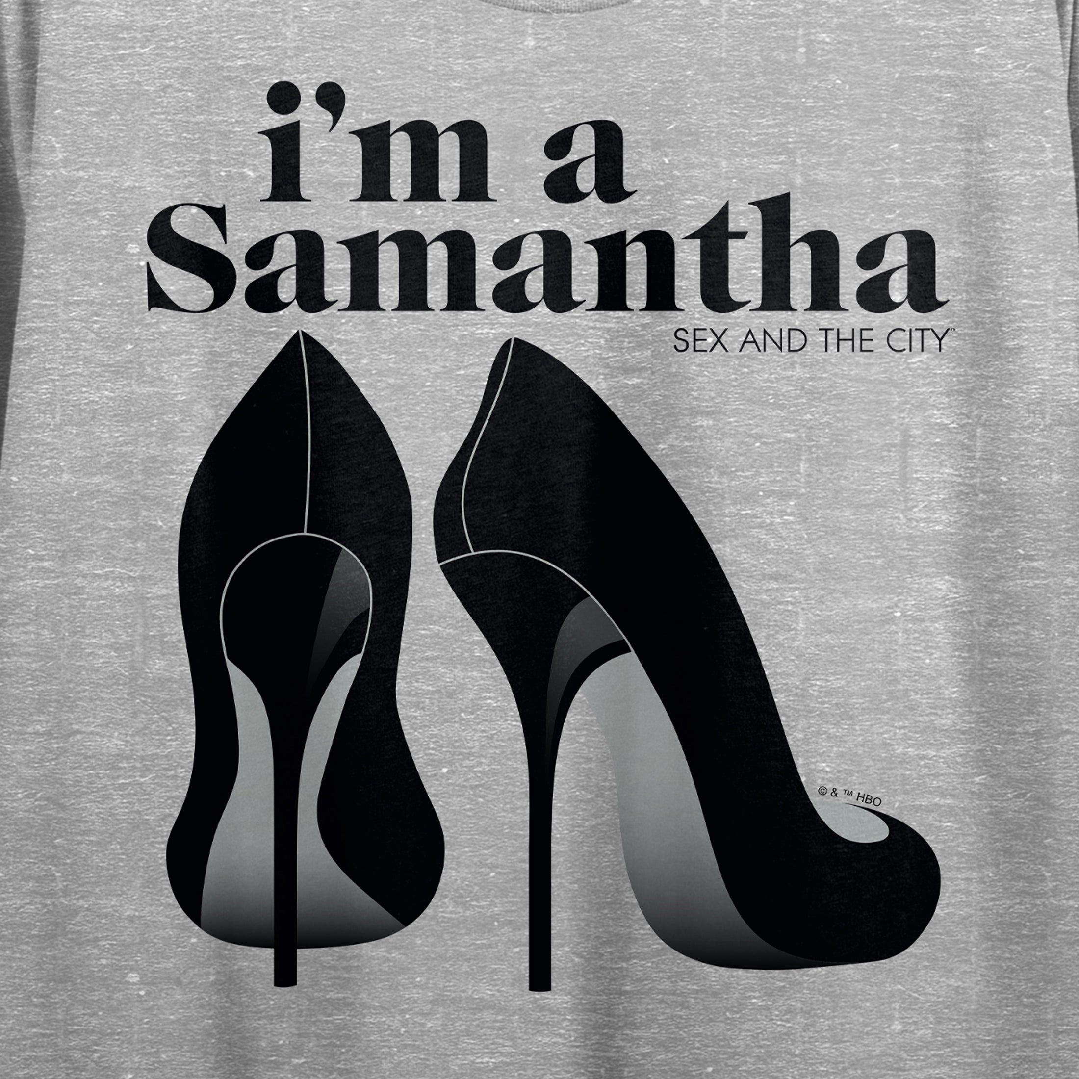 Sex and the City (TV Series) I'm A Samantha High Heels Women's Heather Gray Crop Tee