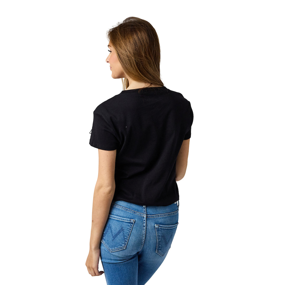 Coraline Full Moon Silhouette Women's Black Crew Neck Short Sleeve Baby Tee