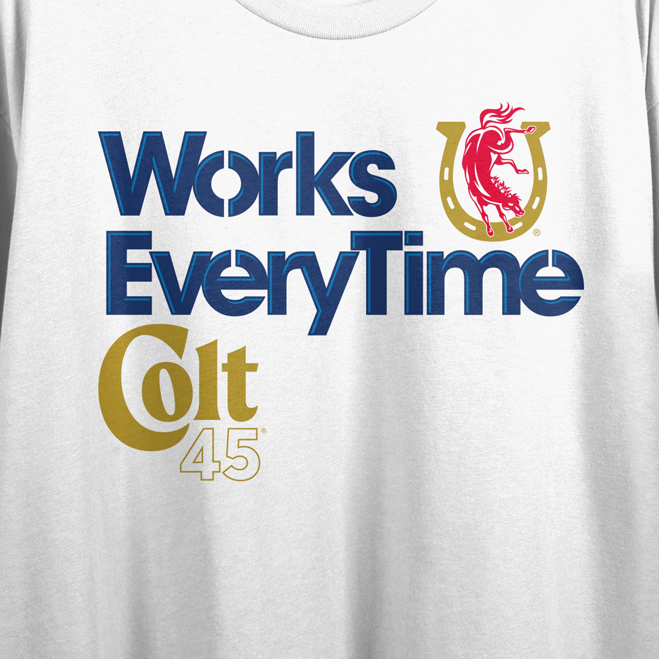Colt 45 Works Every Time Women's White Crop Tee