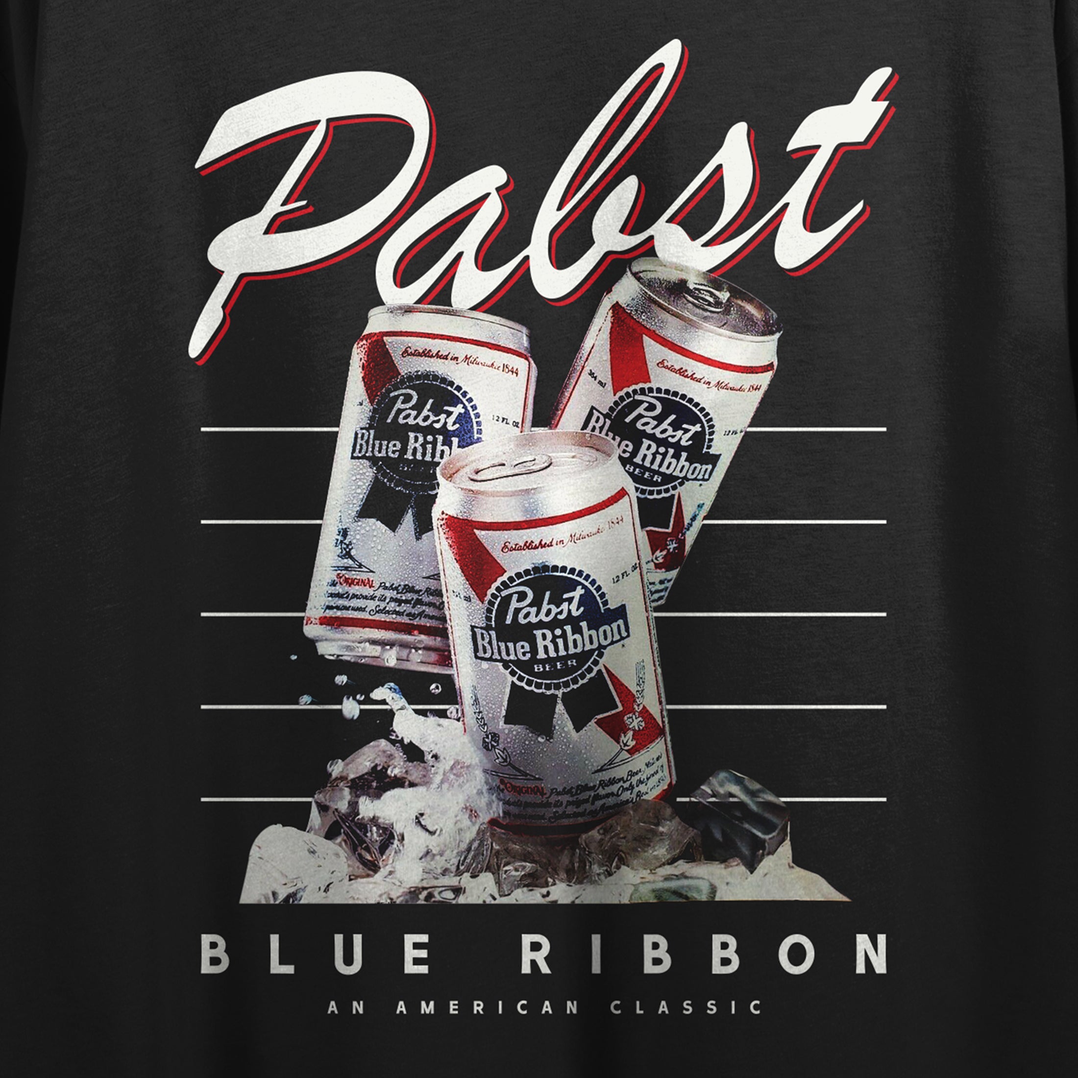 Pabst Blue Ribbon Ice Cold Cans Women's Black Crop Tee