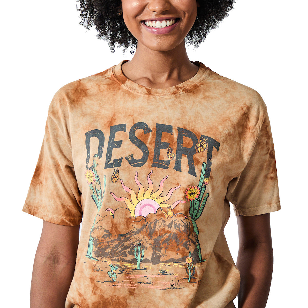 Desert Sunset Women's Cloud Wash Crew Neck Short Sleeve T-shirt