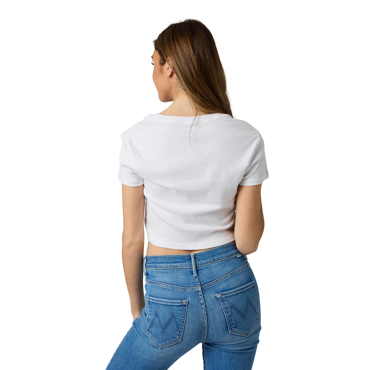 Stars & Stripes USA Women's White Crew Neck Short Sleeve Tee