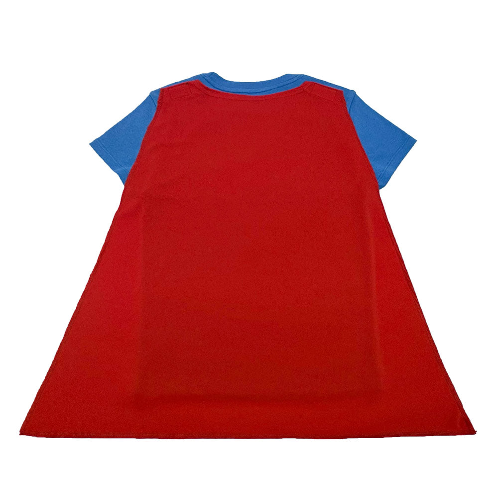 DC Comics Superman Women's Blue Crew Neck Short Sleeve Caped Tee