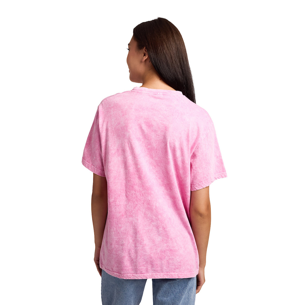 Cinnamoroll Strawberries Women's Pink Mineral Wash Crew Neck Short Sleeve T-shirt