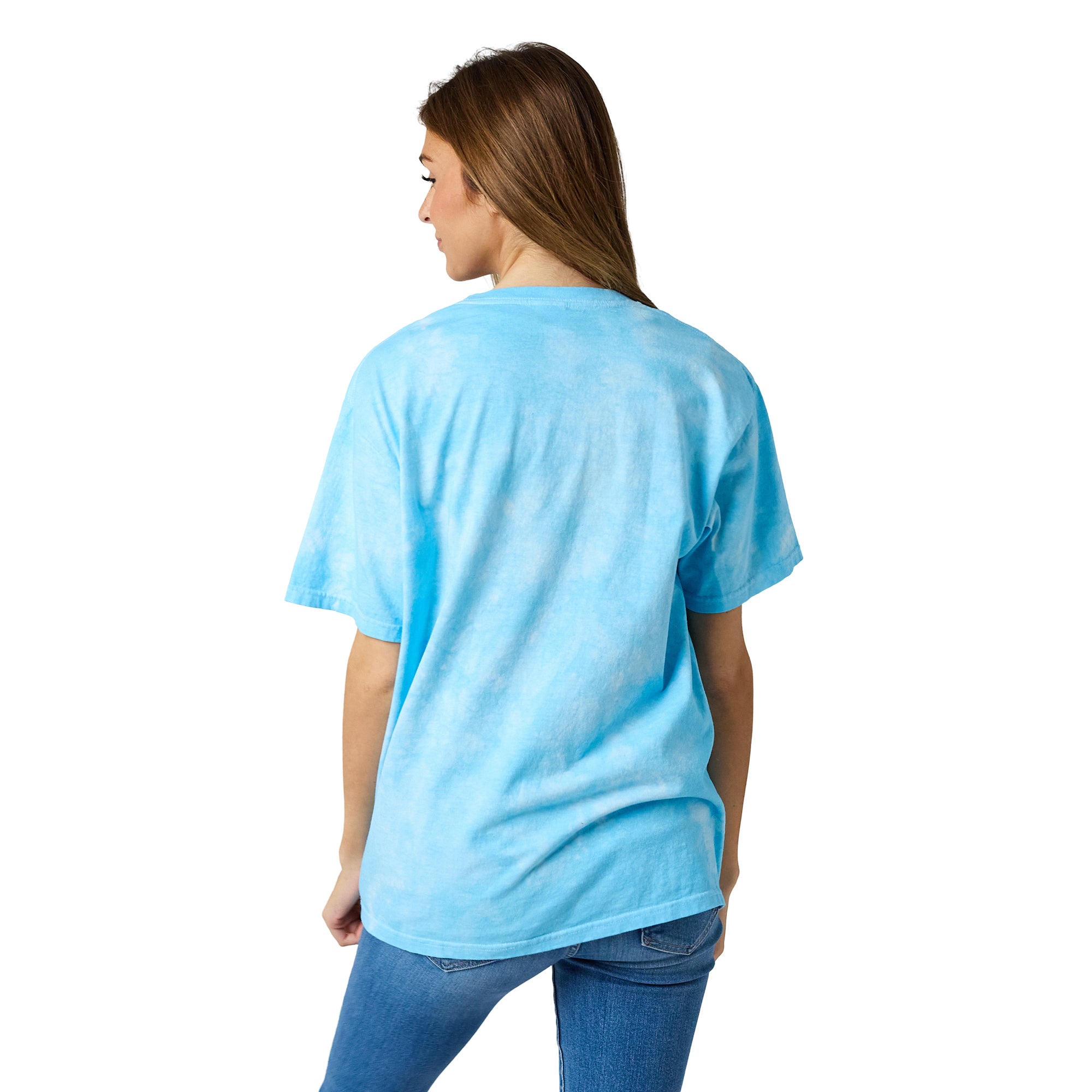 Coraline Character & Icons Women's Blue Mineral Wash Crew Neck Short Sleeve T-shirt