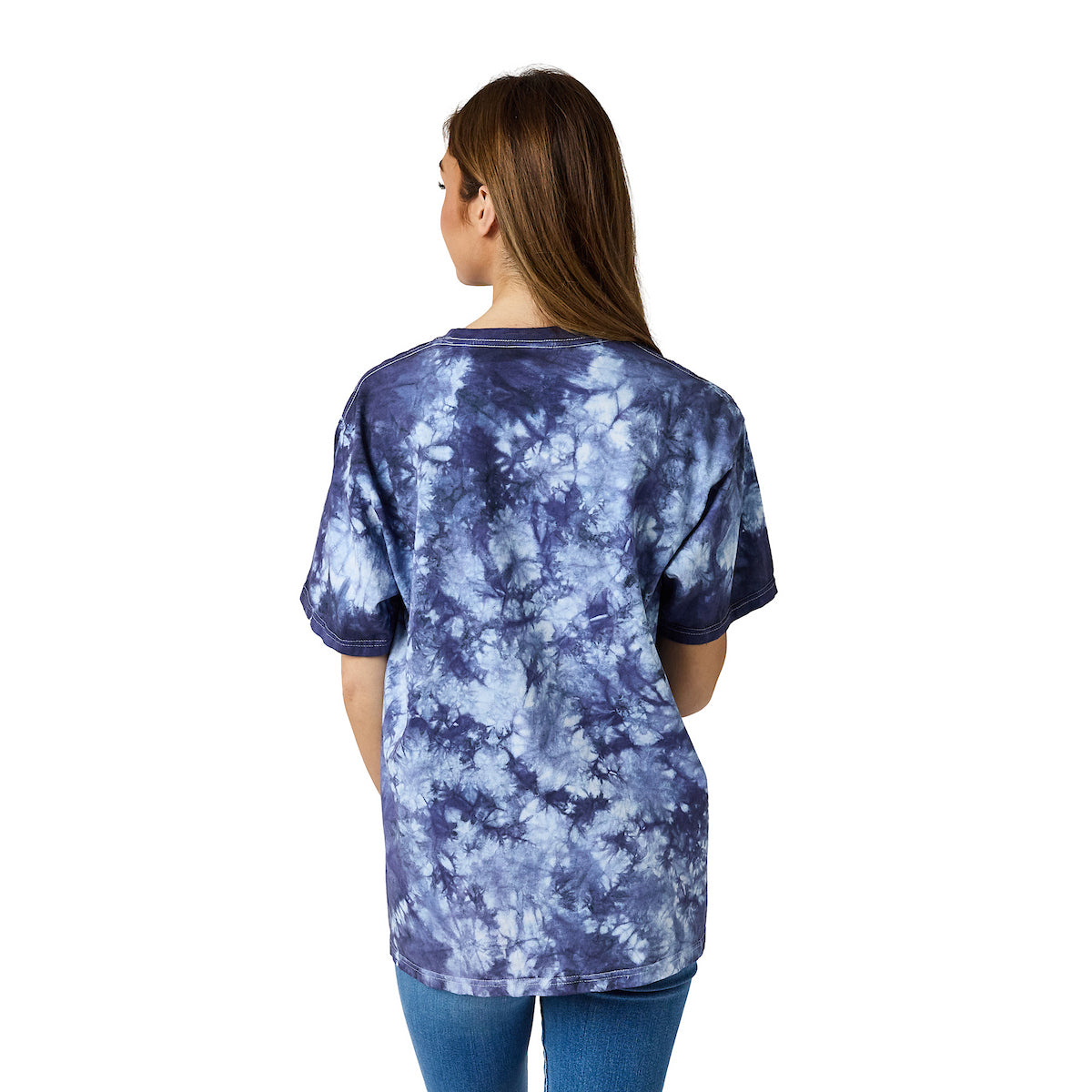 Superman Logo Metropolis Women's Navy Mineral Wash Crew Neck Short Sleeve T-shirt