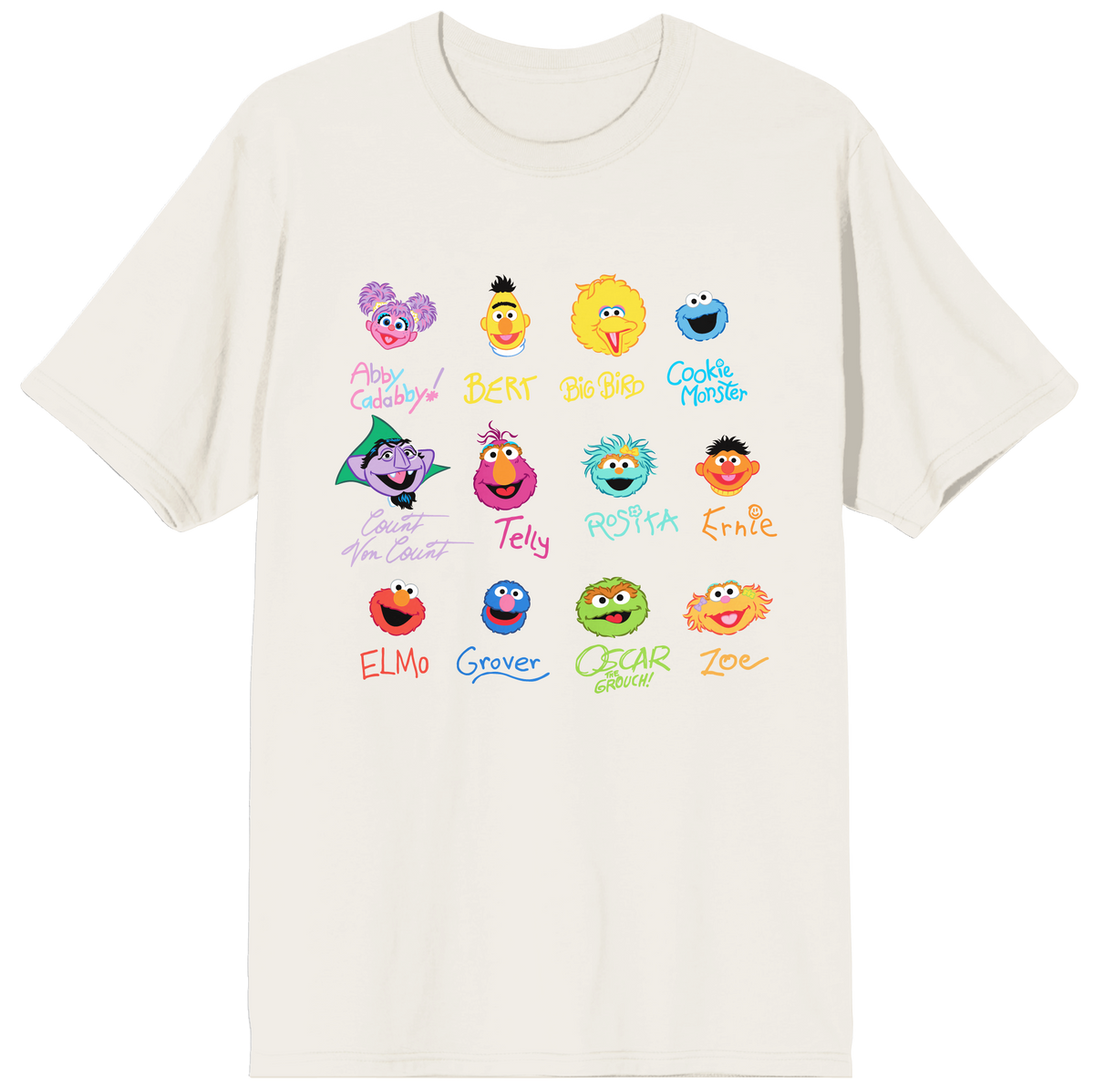Sesame Street Character Headshots Short Sleeve Tee For Women