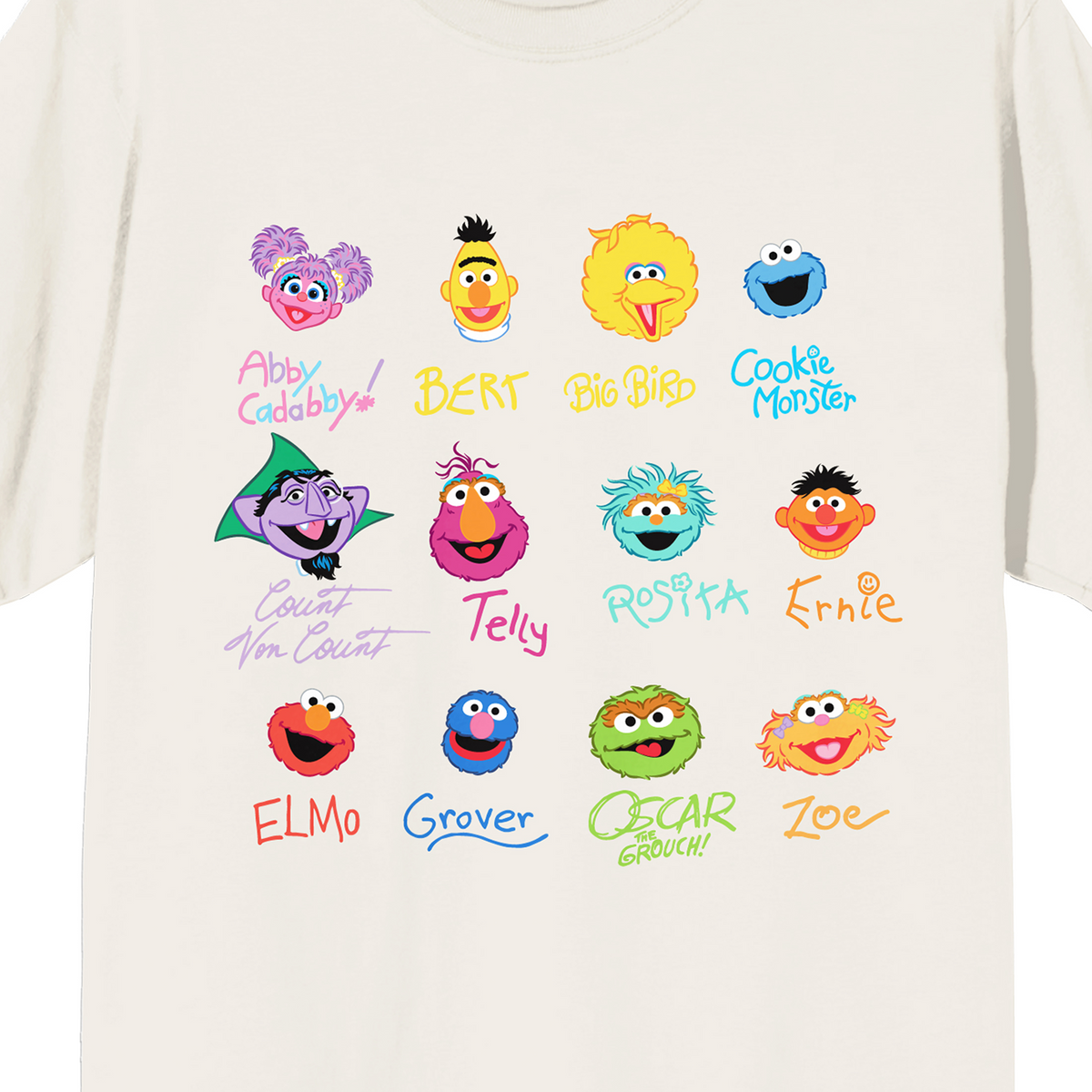 Sesame Street Character Headshots Short Sleeve Tee For Women