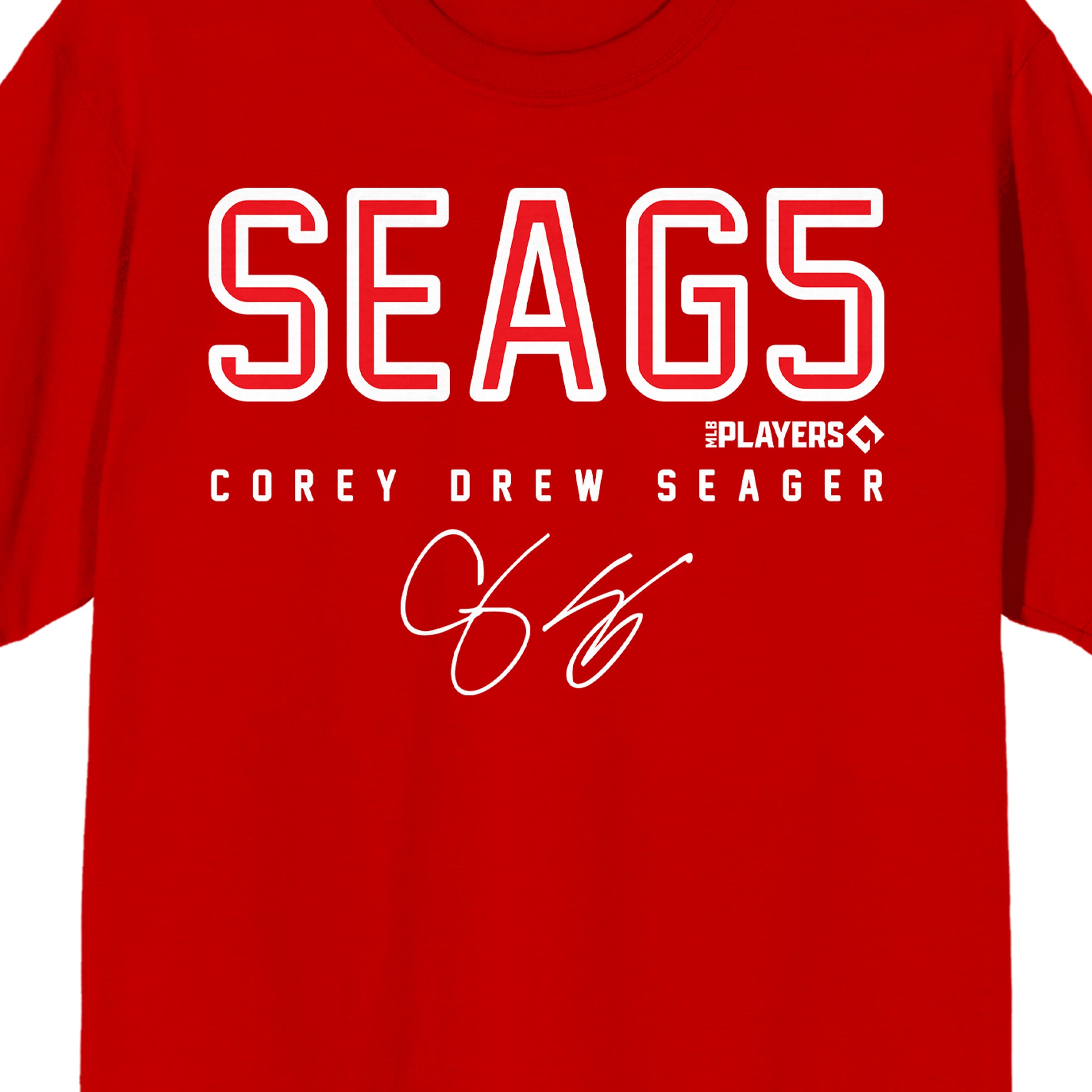 Corey Seager SEAG5 Women's Red Crew Neck Short Sleeve T-Shirt