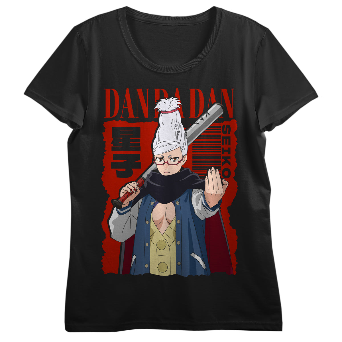 Bioworld Dandadan Turbo Granny Japanese Kanji Anime Juniors Graphic Tee | Screen-Printed Cotton Crew Neck Short Sleeve T-Shirt | Officially Licensed
