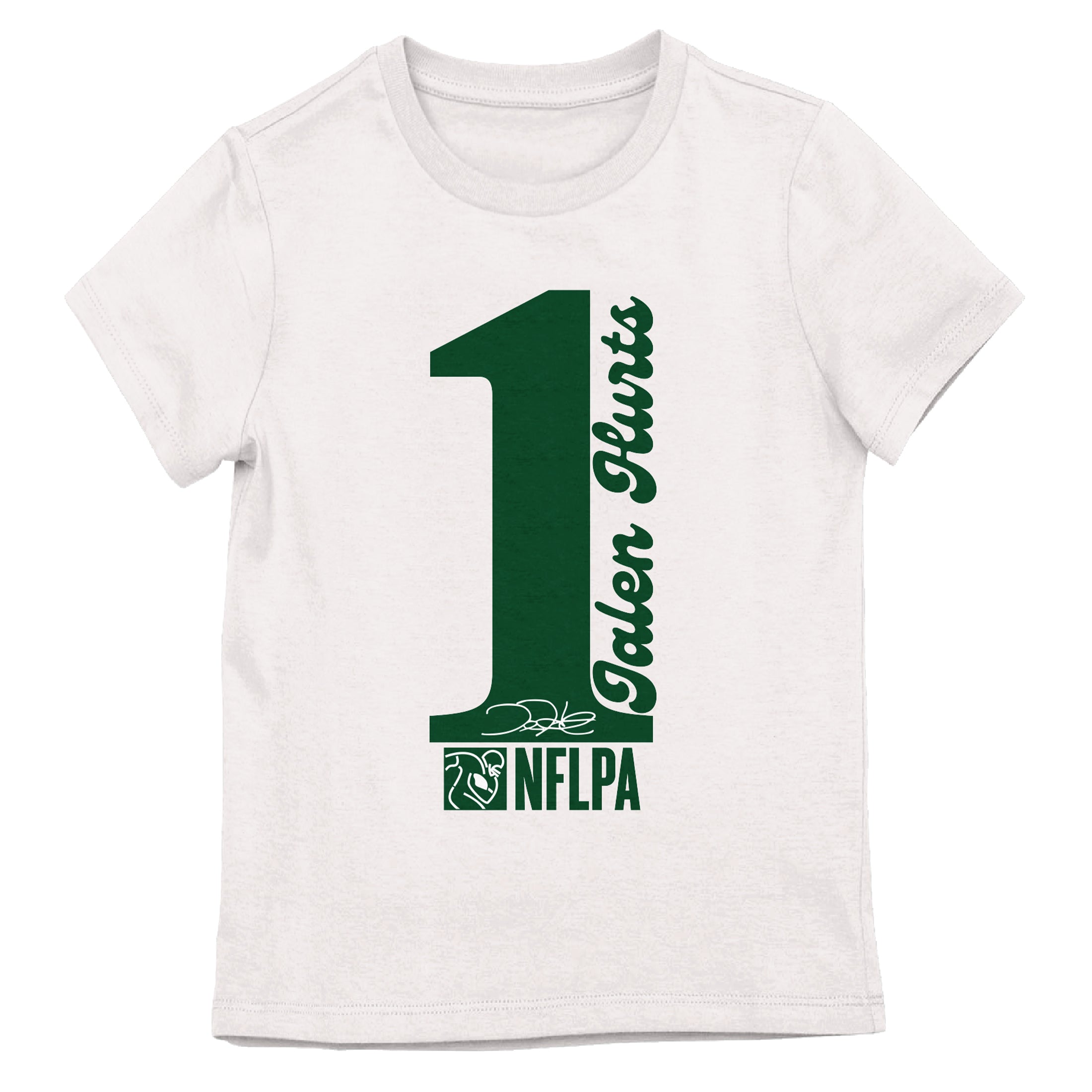 NFLPA Jalen Hurts 1 Girl's White Crew Neck Short Sleeve T-shirt