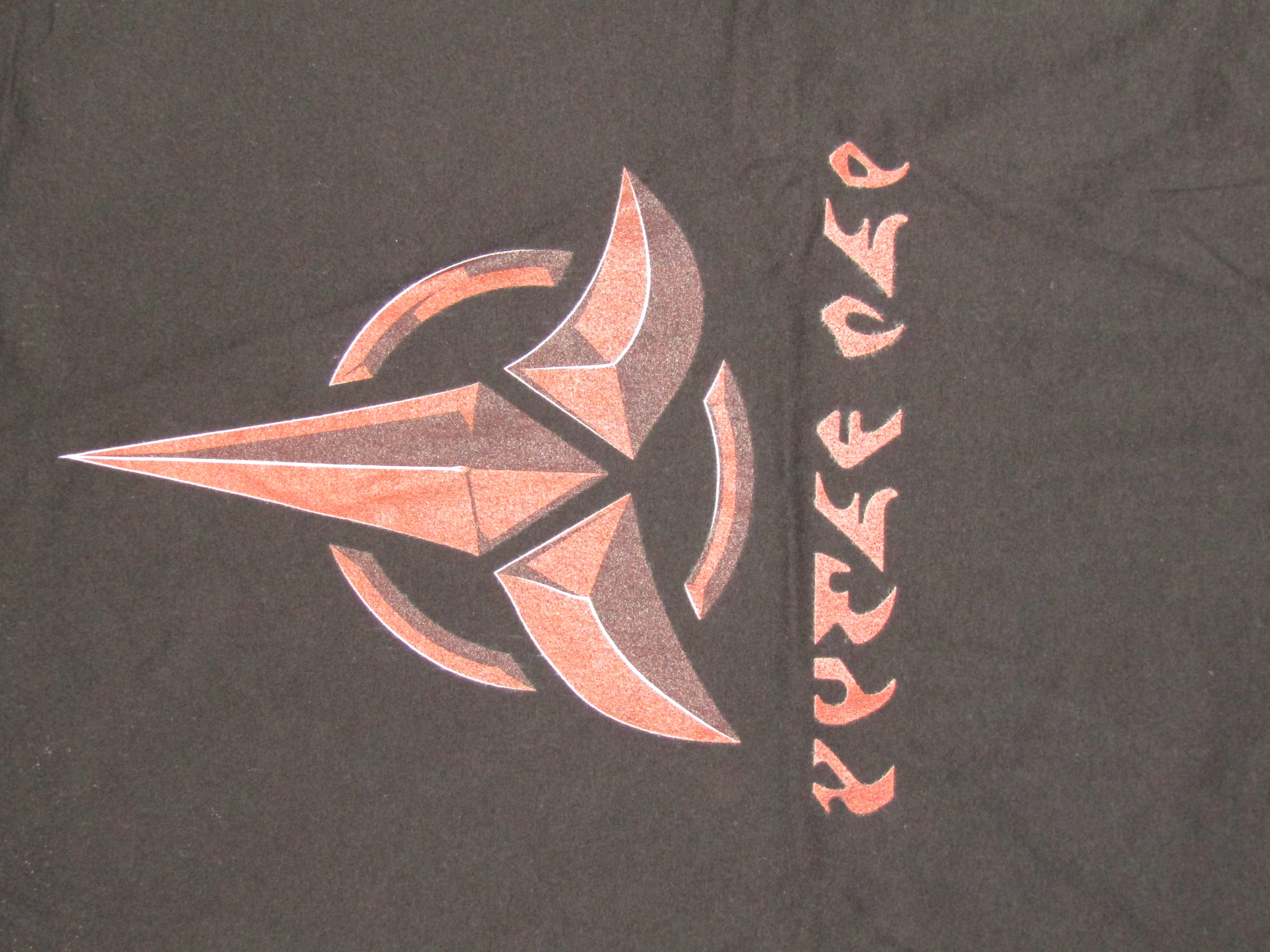 Mens Star Trek TV Series Klingon Text Black Short Sleeve Graphic Tee Shirt