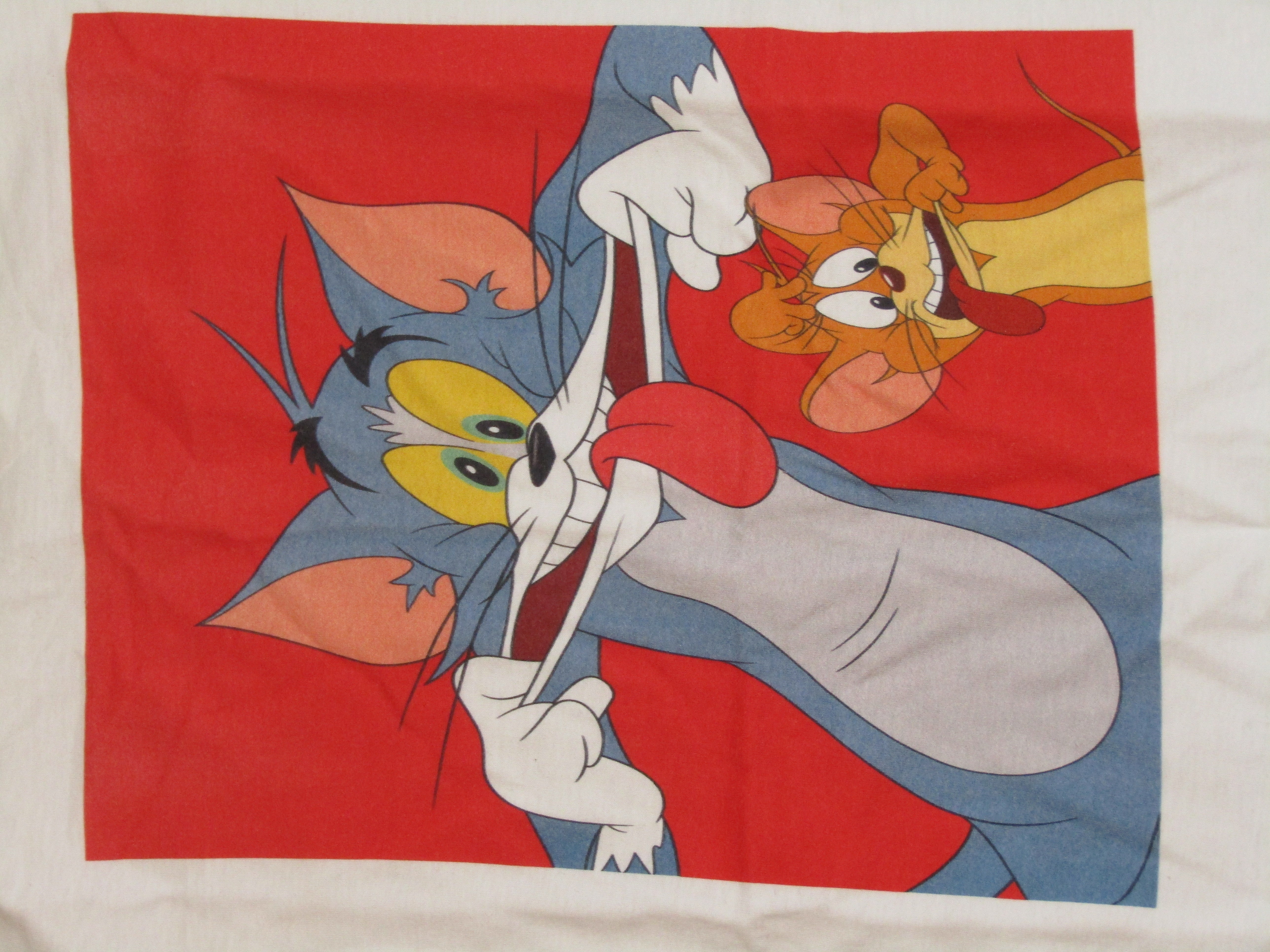 Tom & Jerry Classic Cartoon Characters Mens White Graphic Tee SHirt
