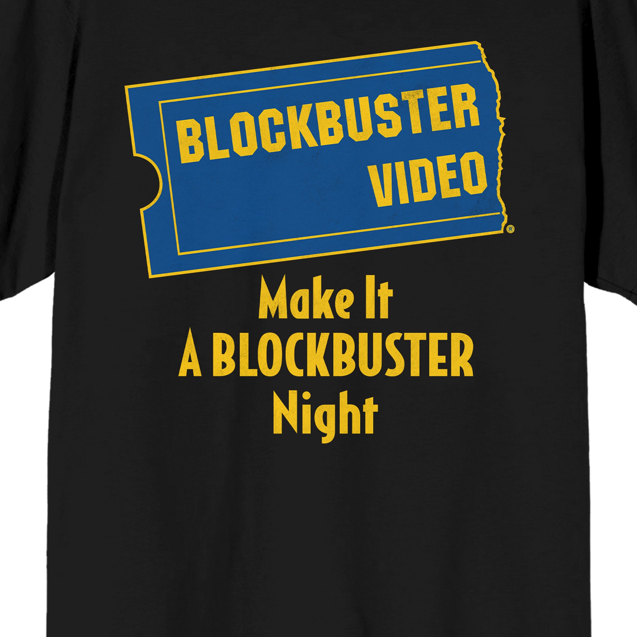 Make It A Blockbuster Night Retro Mens Black Short Sleeve Graphic Tee