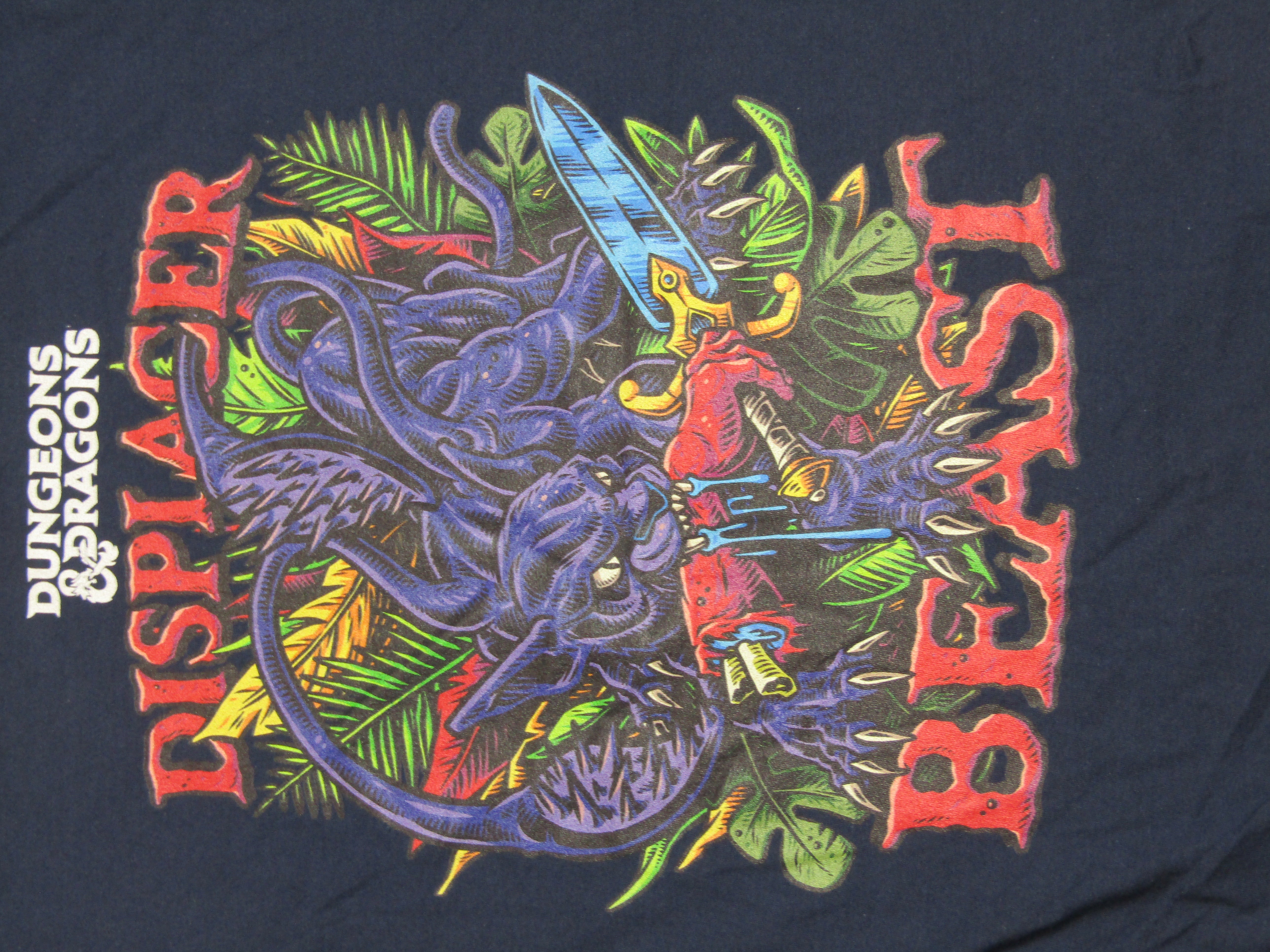 Dungeons & Dragons Game Displacer Beast Character Men's Navy Blue Graphic Tee