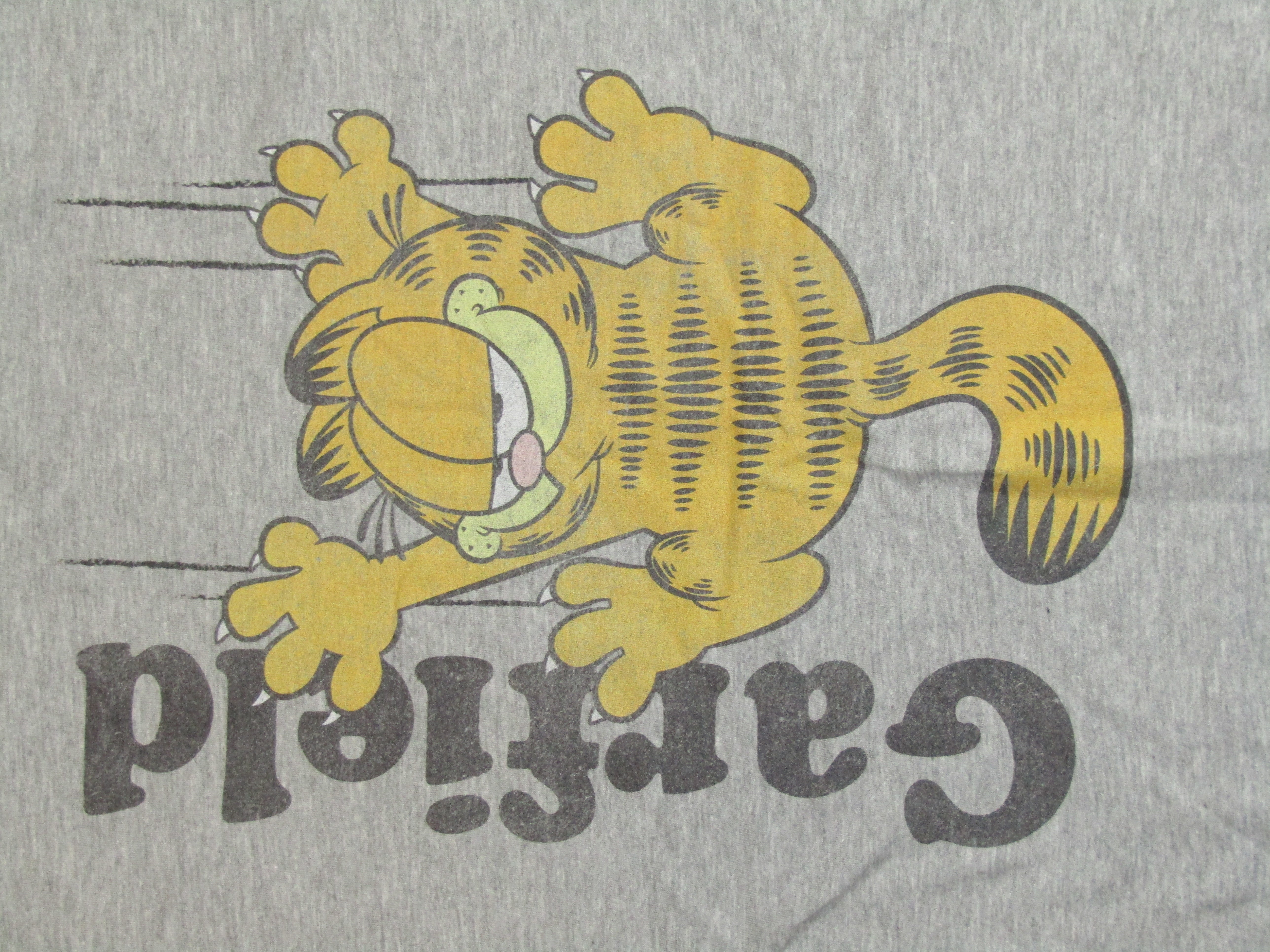 Garfield Claws and Logo Athletic Heather Graphic Tee