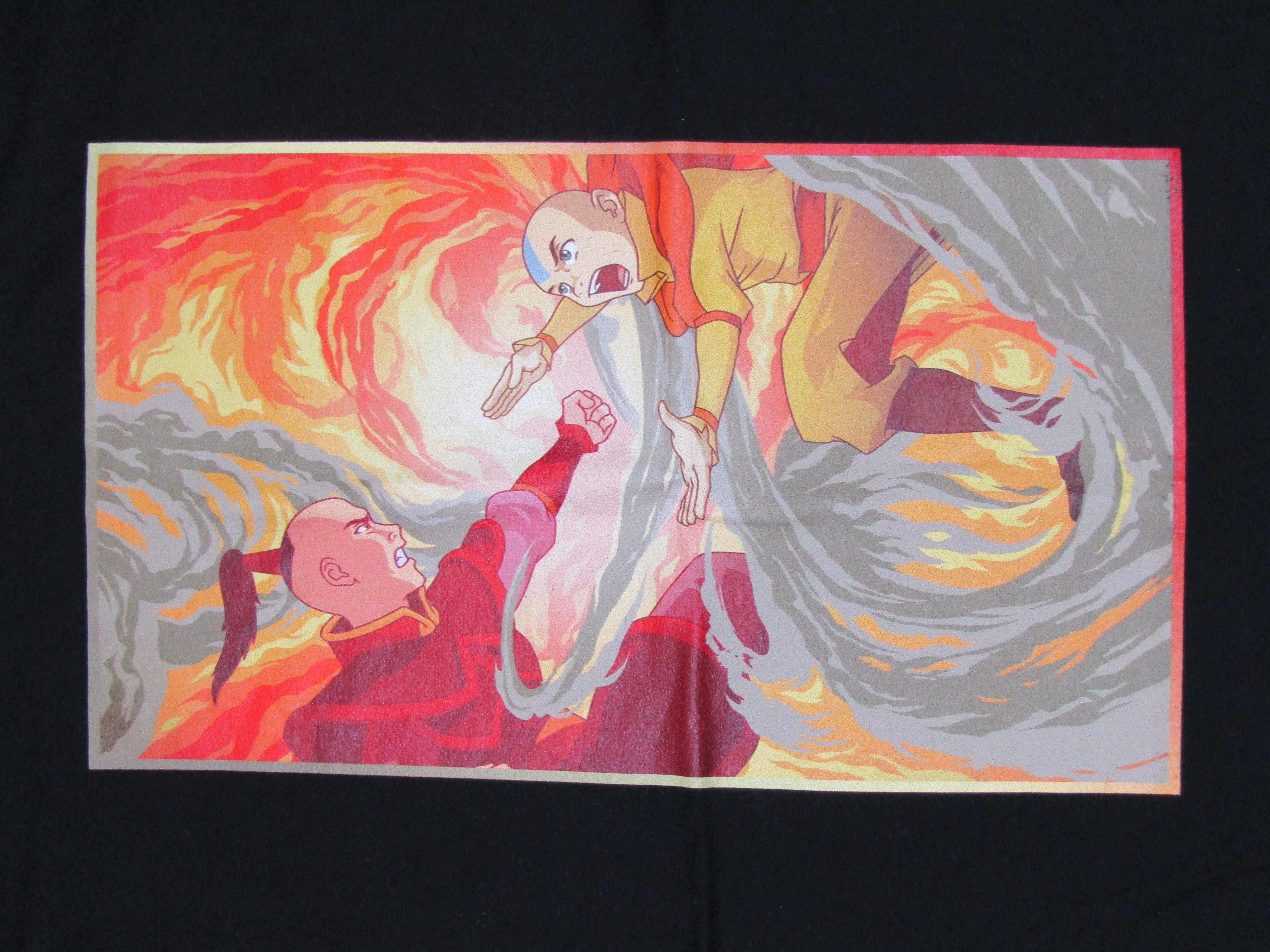 Avatar the Last Airbender Aang and Zuko Fighting Black Graphic Tee