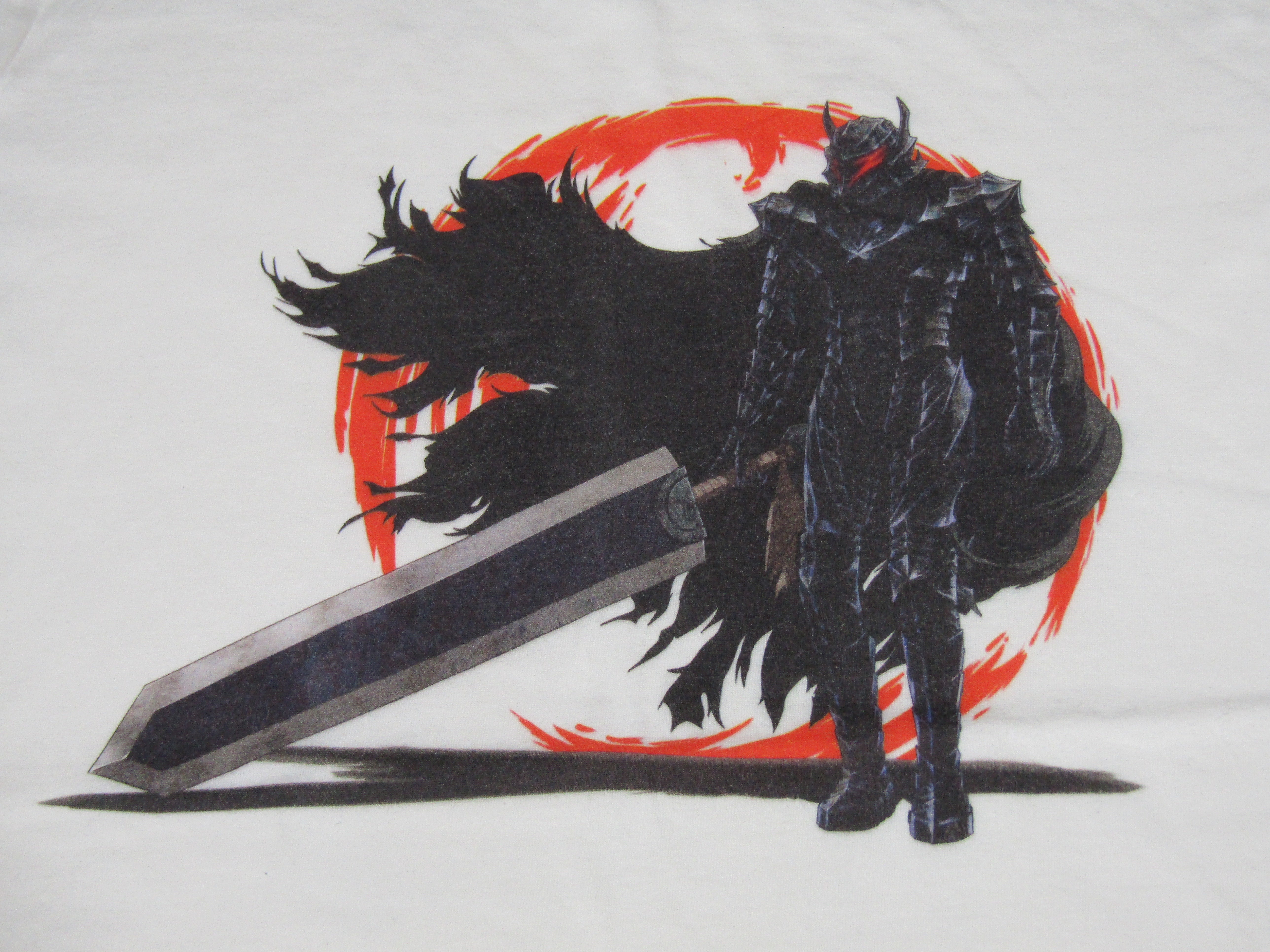 Berserk Anime Character Guts Men's White Graphic Print T-Shirt