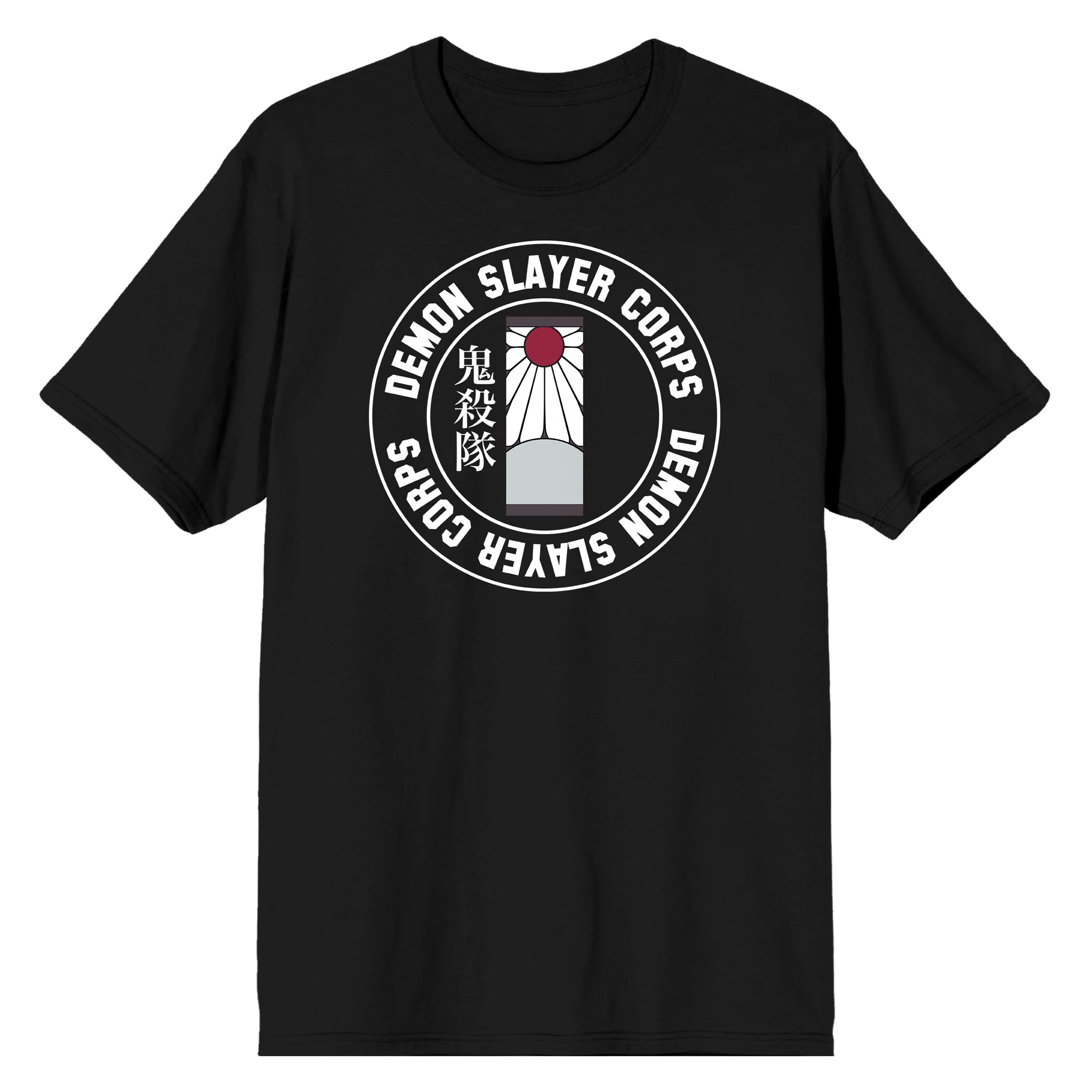 Demon Slayer Corps Logo Crew Neck Short Sleeve Men's Black Heavyweight Beefy T shirt