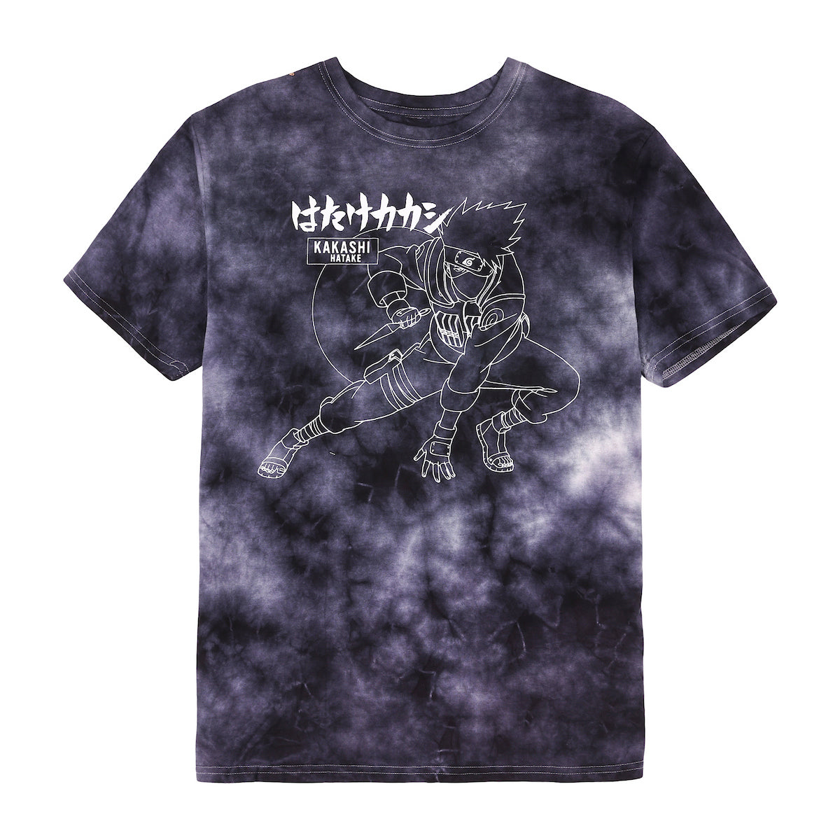Naruto Shippuden Kanji Character Adult Navy Cloud Wash Short Sleeve Tee