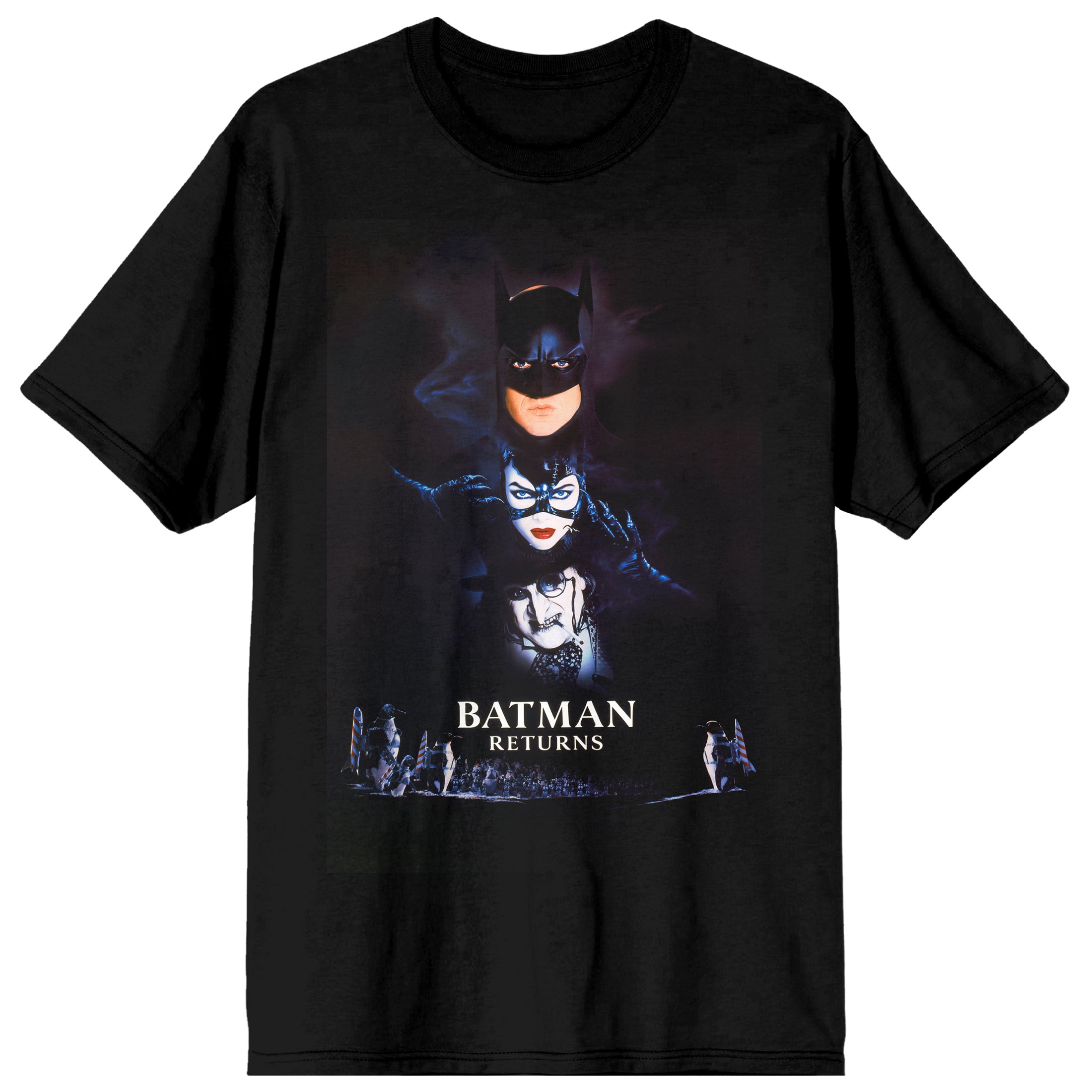 Batman Returns Movie Poster Art Men's Black Crew Neck Short Sleeve T-shirt
