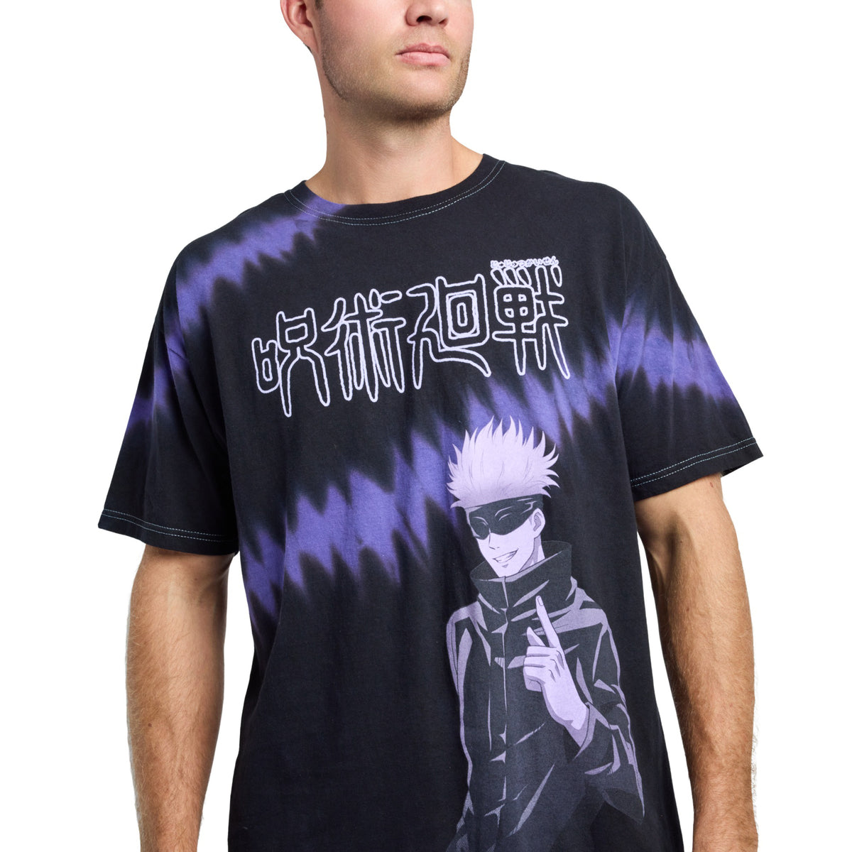 Jujutsu Kaisen Gojo Monochromatic Logo Purple Wash Tee