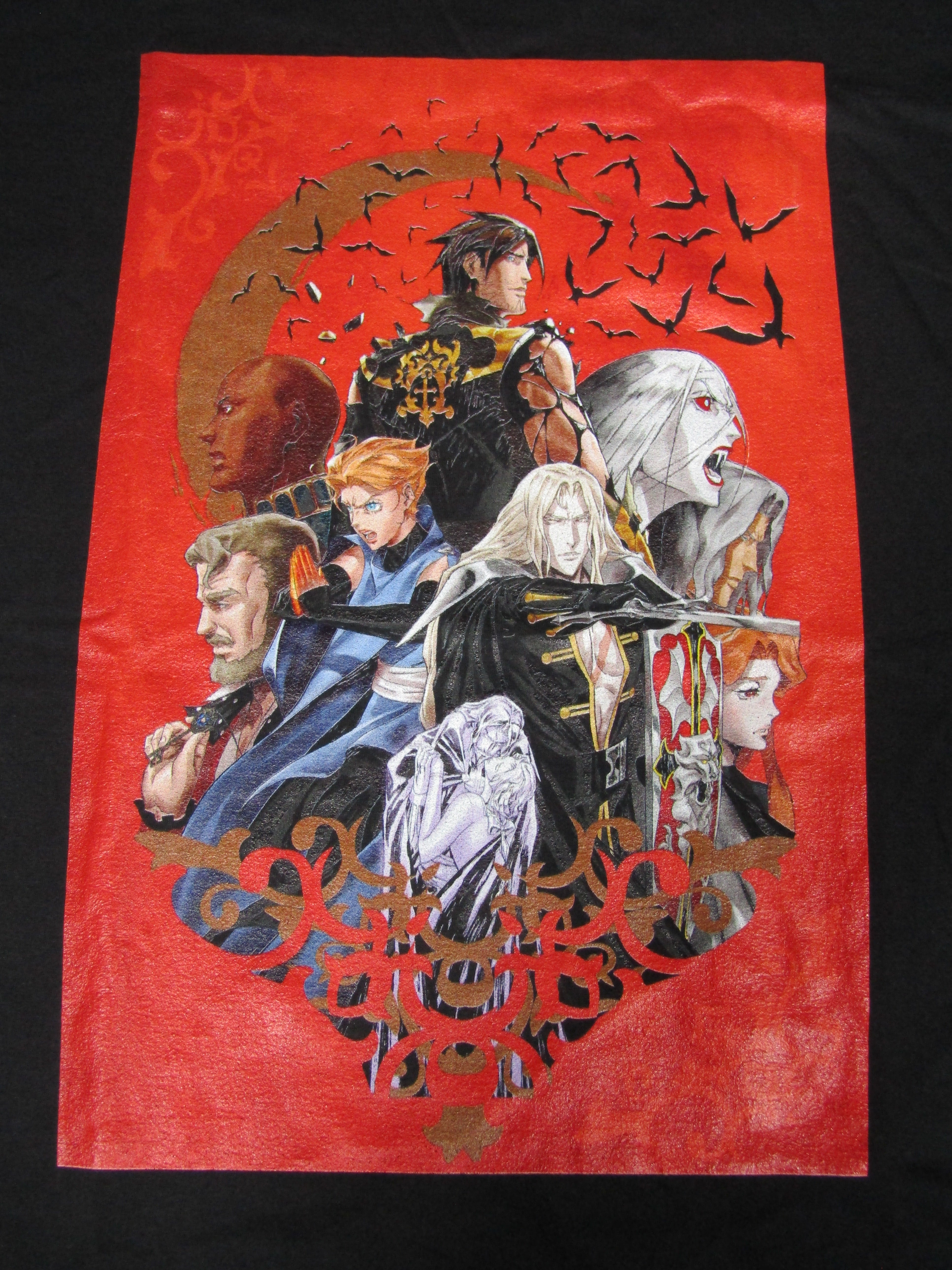 Castlevania Characters in Red Men's Black Graphic Tee