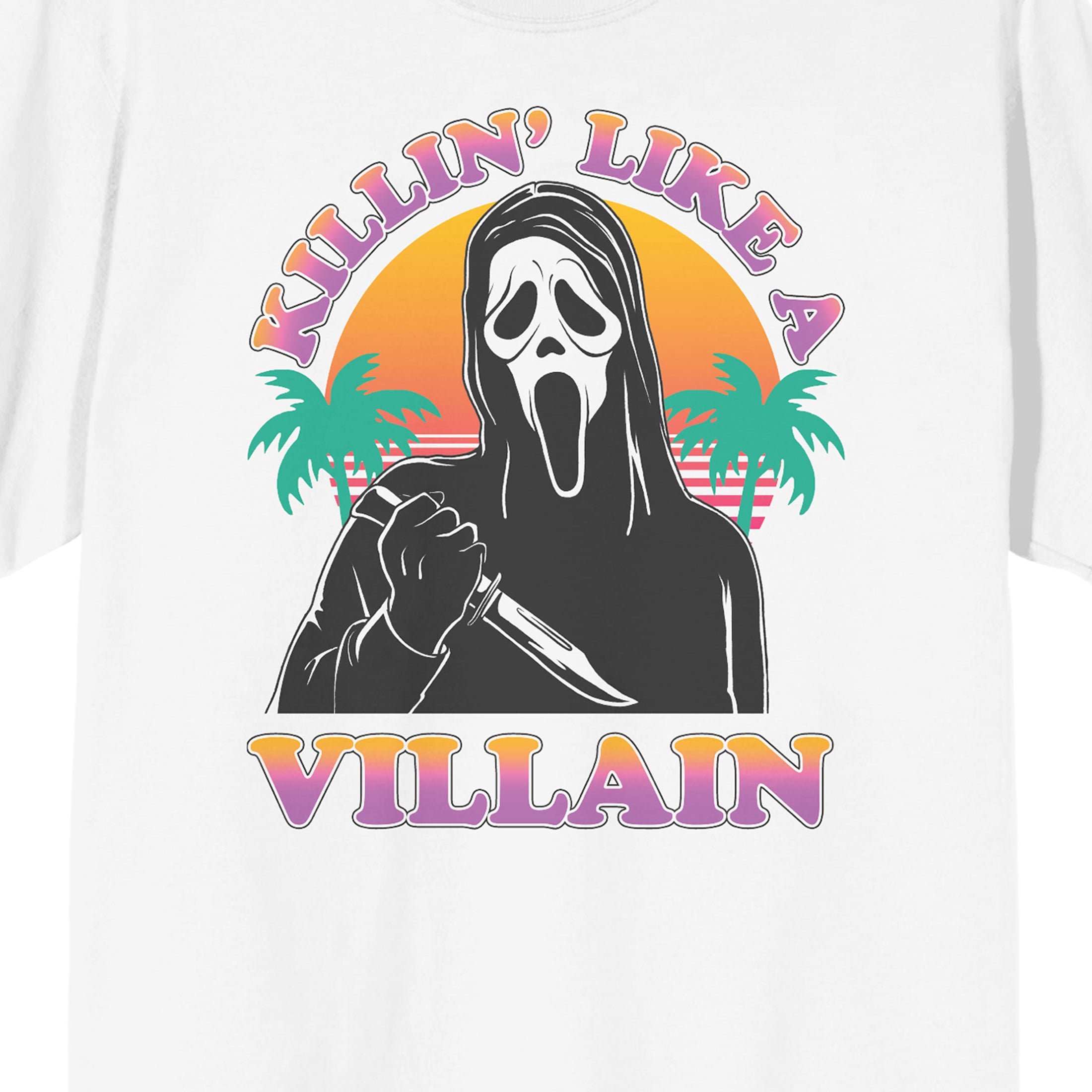 Ghostface Chillin' Like A Villain Crew Neck Short Sleeve Men's White T-shirt