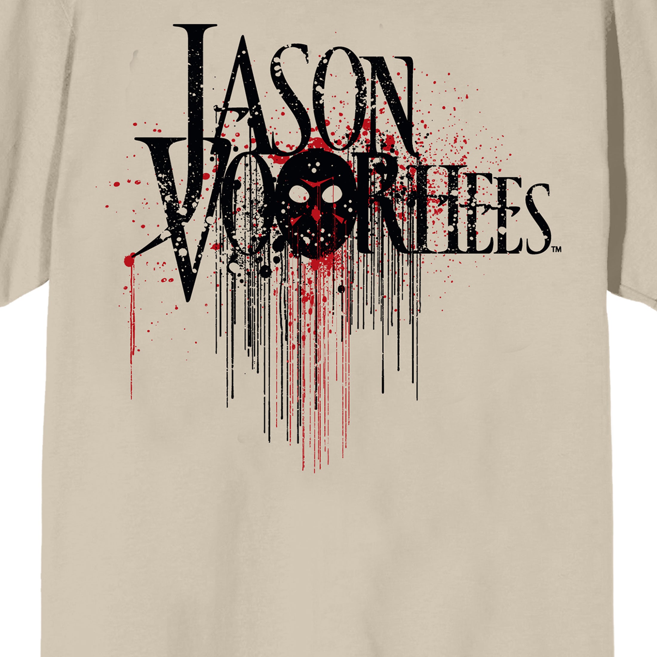 Friday The 13th Jason Voorhees Chest Print Crew Neck Short Sleeve Pelican Men's T-shirt