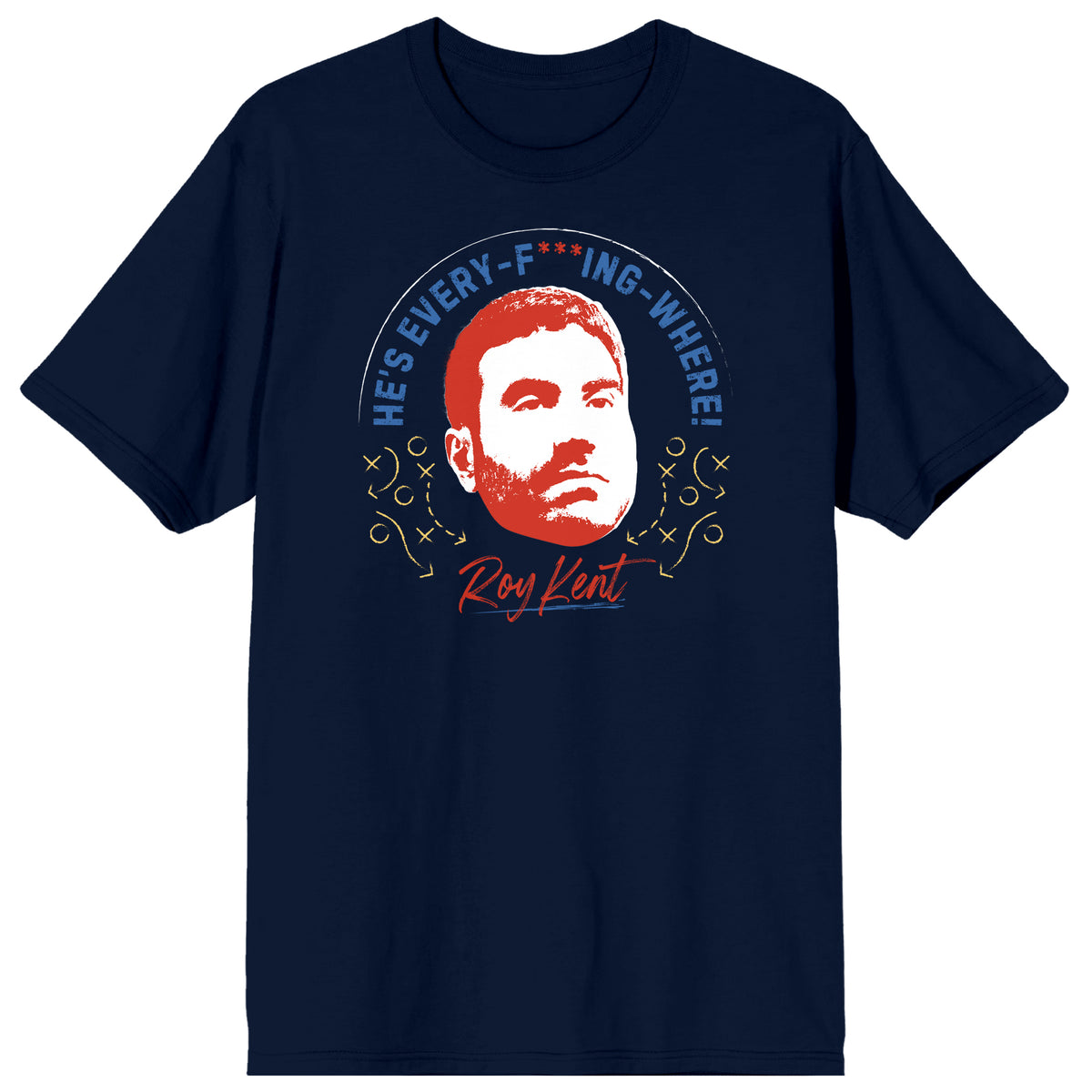 Ted Lasso Roy Kent Head He's Every-F***ing-Where Men's Navy Blue Graphic Tee