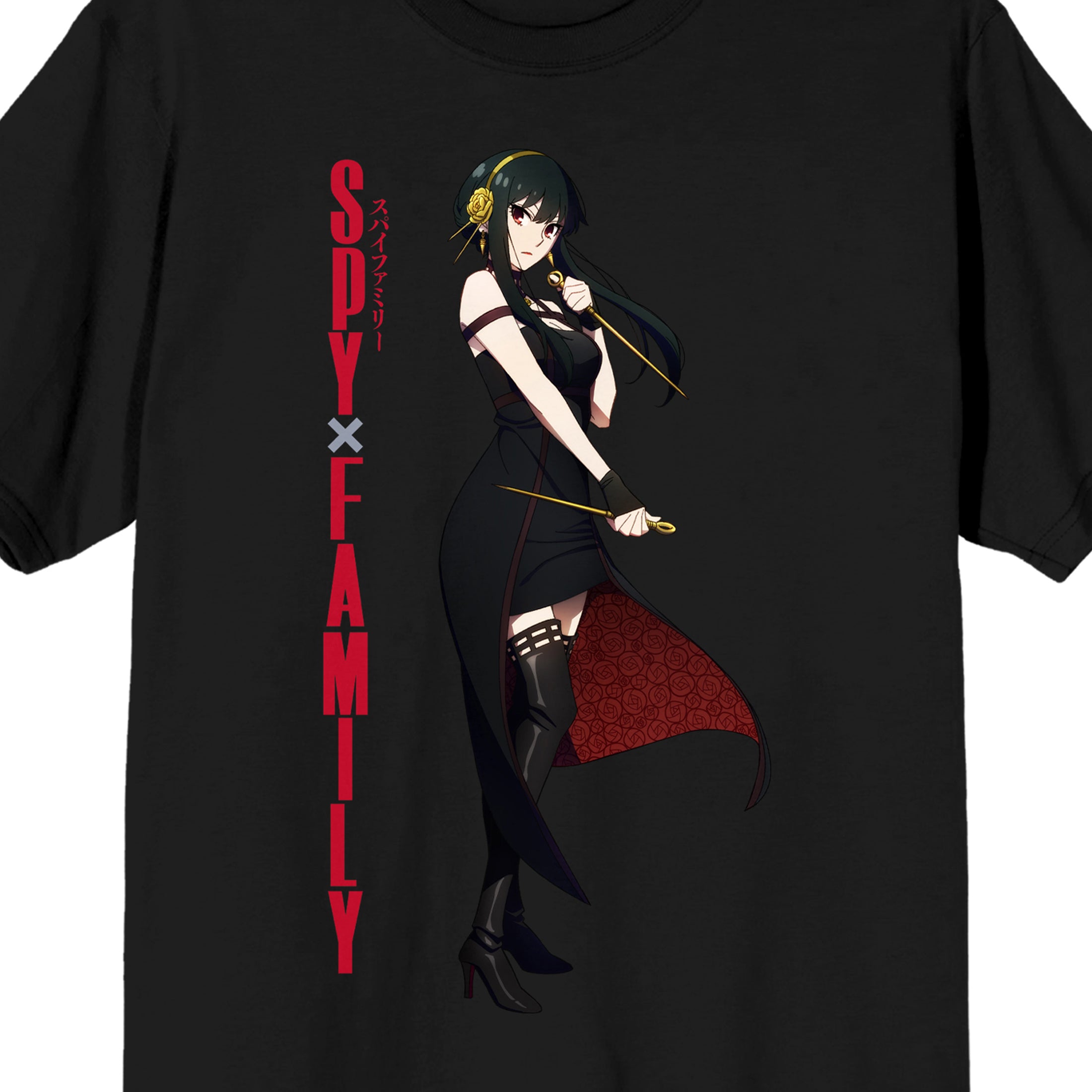 Spy X Family Yor Forger Crew Neck Short Sleeve Men's Black T-shirt