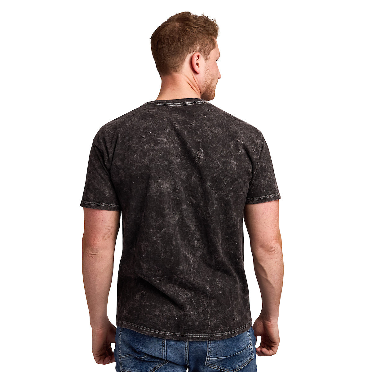 Demon Slayer Tanjiro Fox Mask Men's Black Mineral Wash Crew Neck Short Sleeve T-shirt