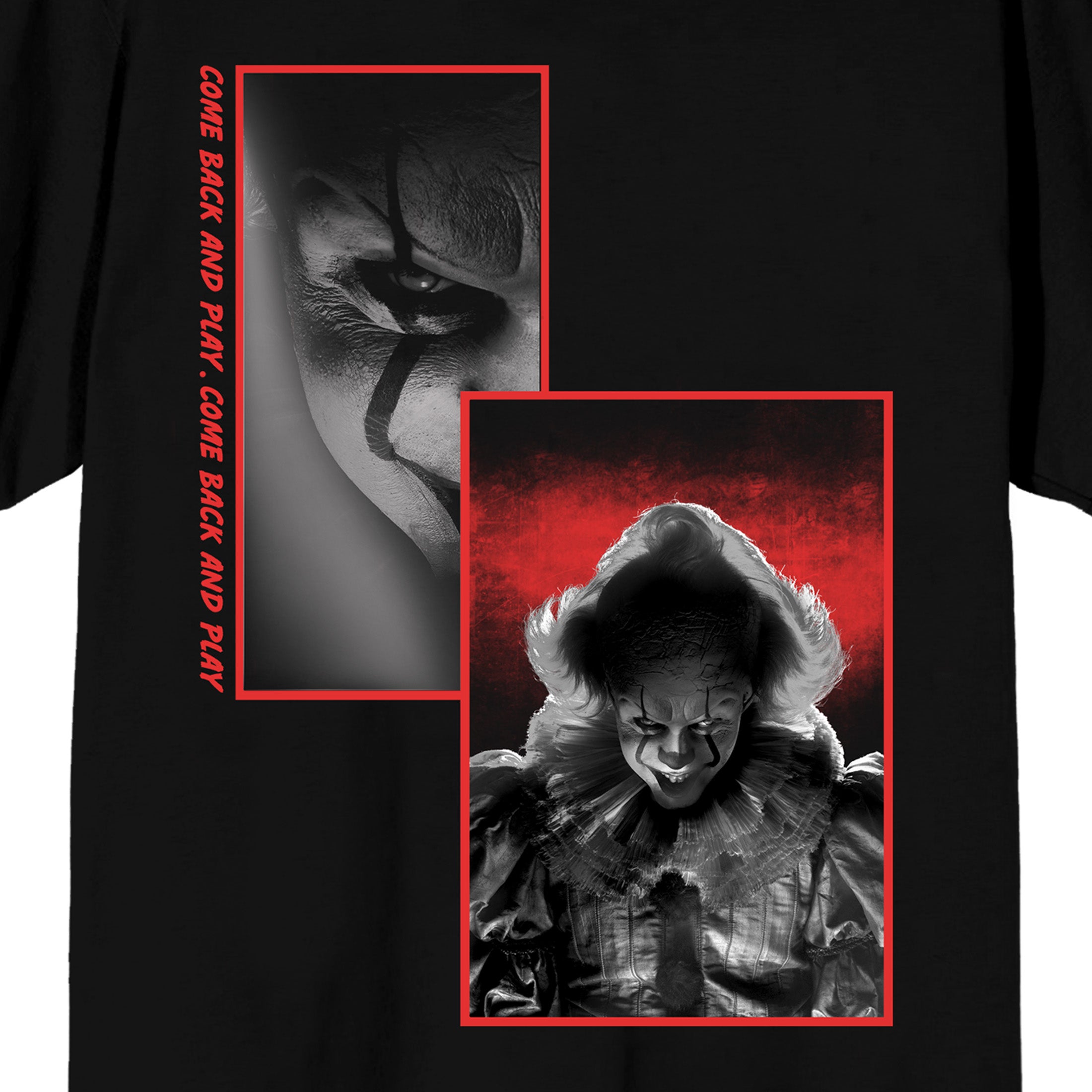 It Chapter 2 Movie 2019 Pennywise Screengrabs Crew Neck Short Sleeve Men's Black T-shirt