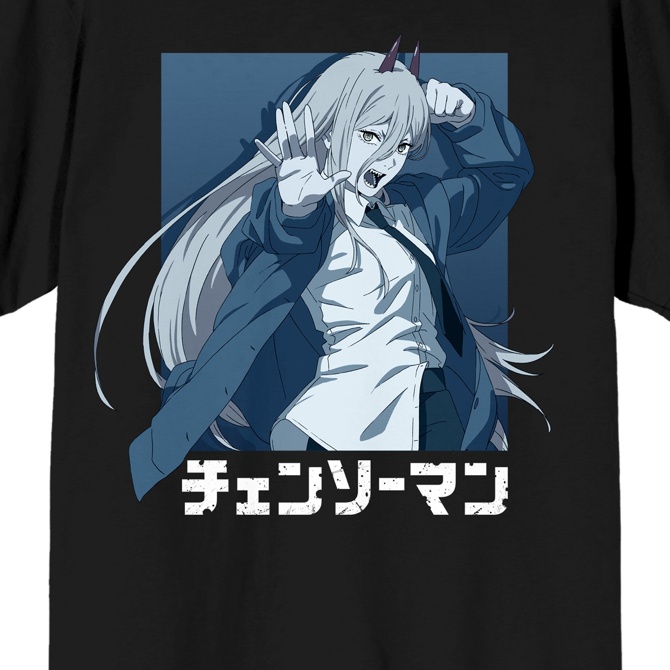 Chainsaw Man Pawa Crew Neck Short Sleeve Men's Black T-shirt